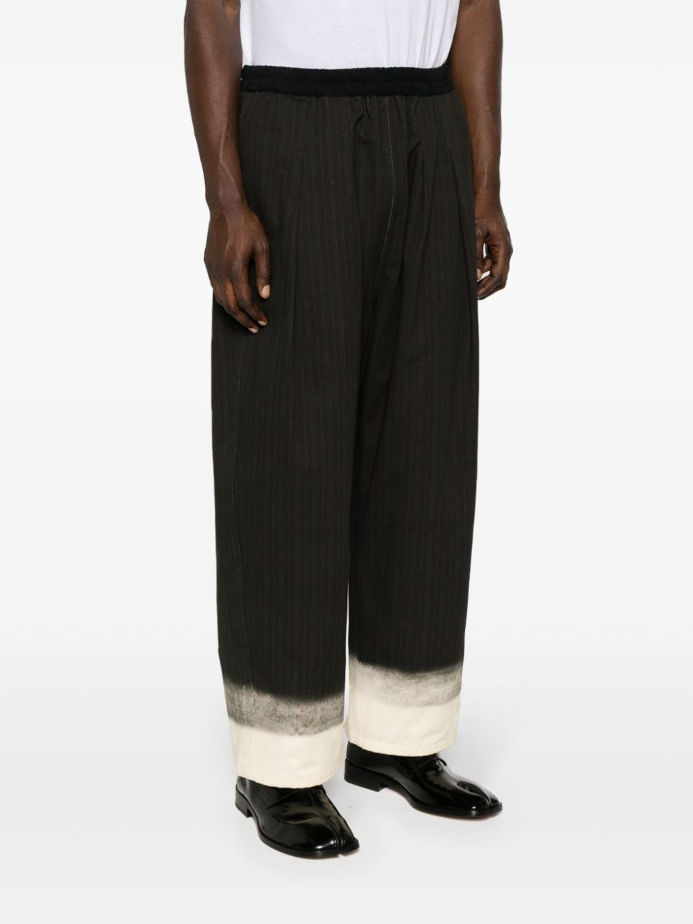 pinstriped wide-leg trousers - 3