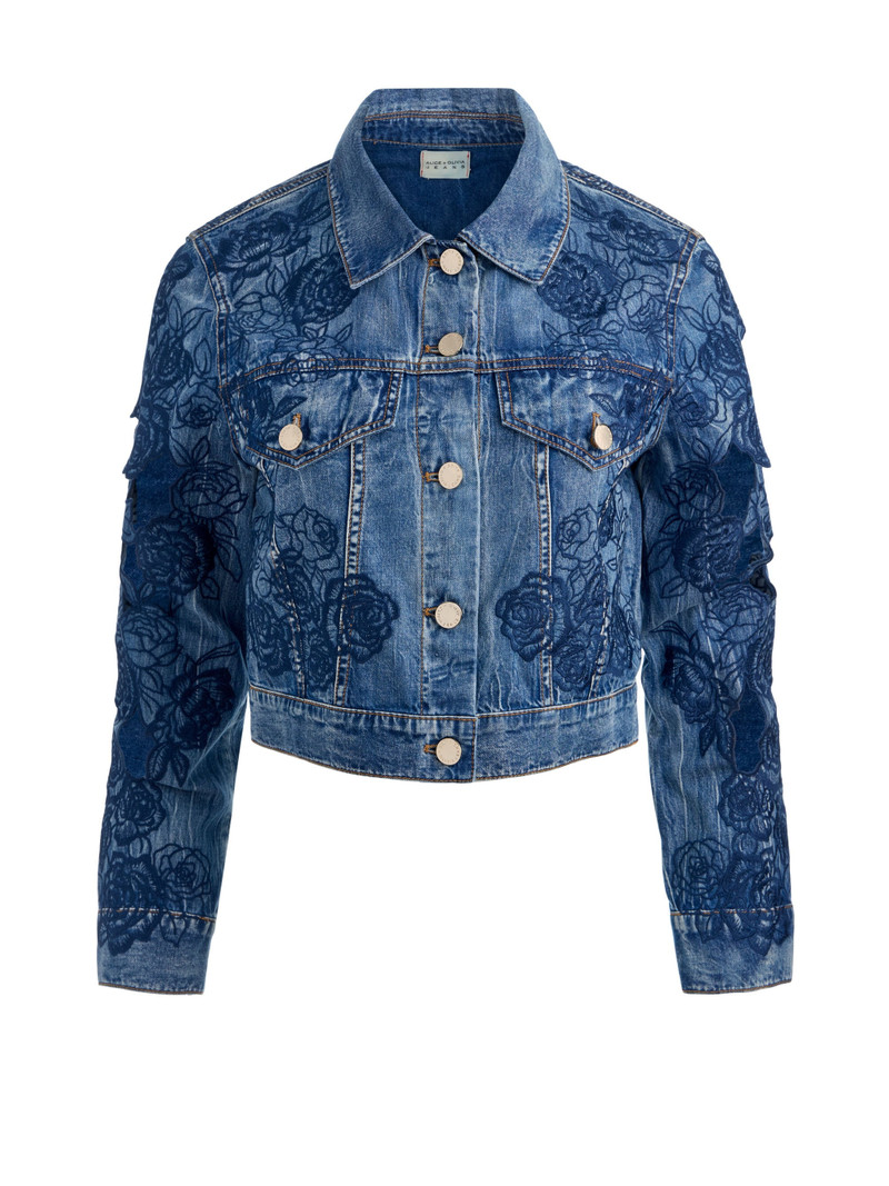 CHLOE LASER-CUT DENIM JACKET 1