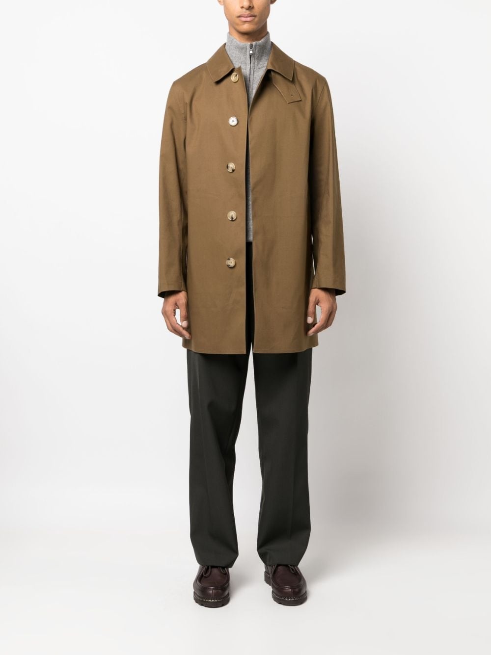 Dunkled button-up cotton coat - 2