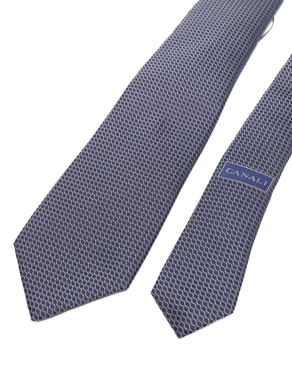 geometric-pattern silk tie - 2