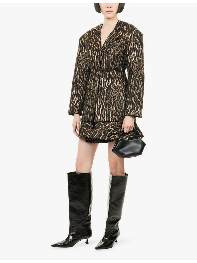 GANNI Metallic Cloque Jacquard Blazer outlook