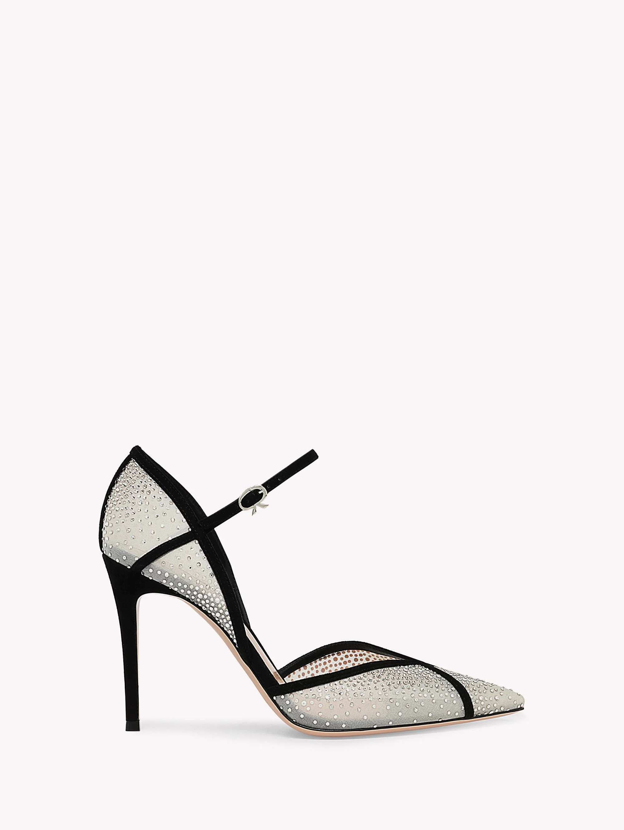 Gianvito Rossi Confetti D'Orsay Pump in Black Suede And Fabric at Nordstrom - 1
