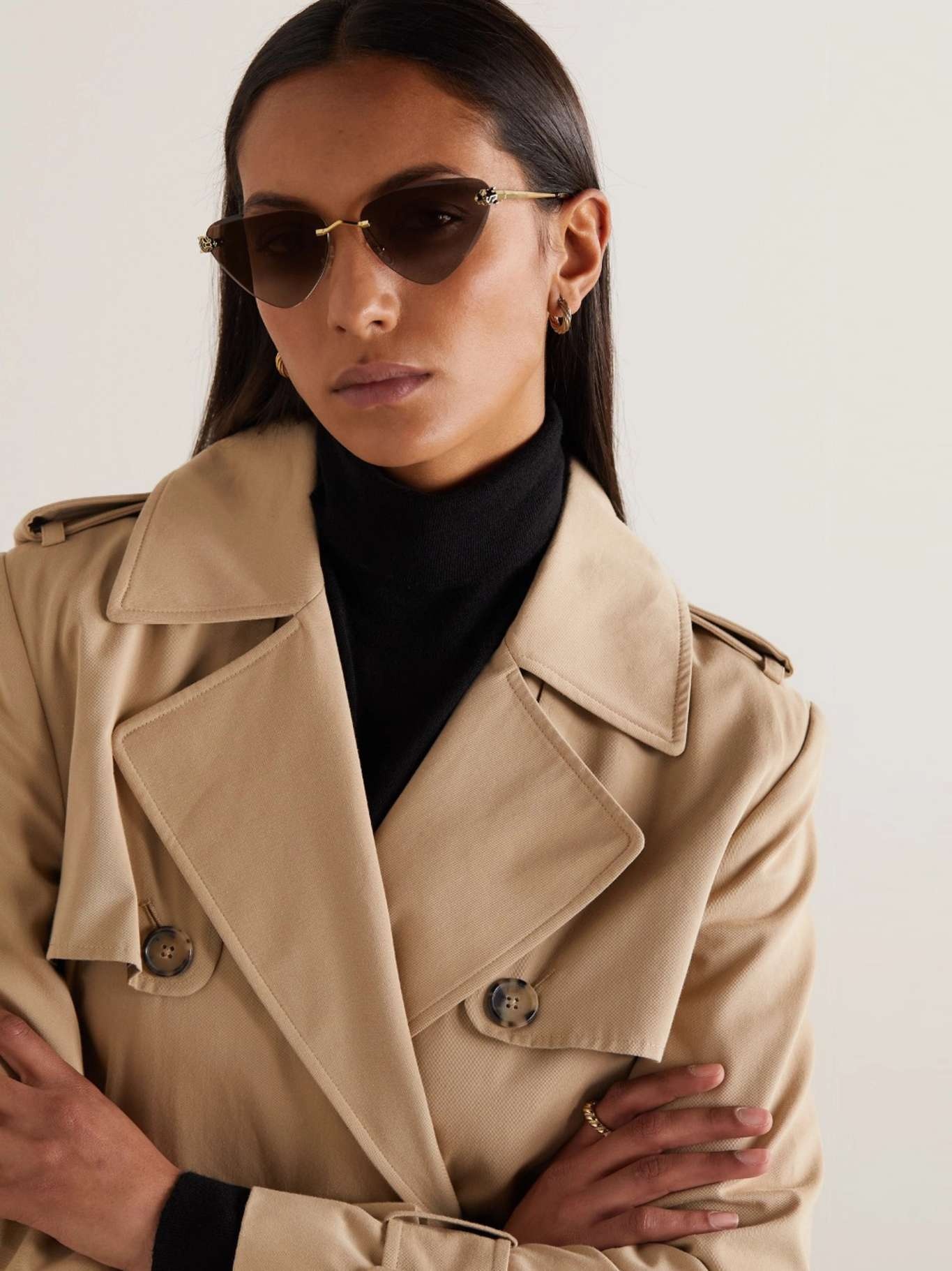Panthère de Cartier cat-eye gold-tone sunglasses - 2