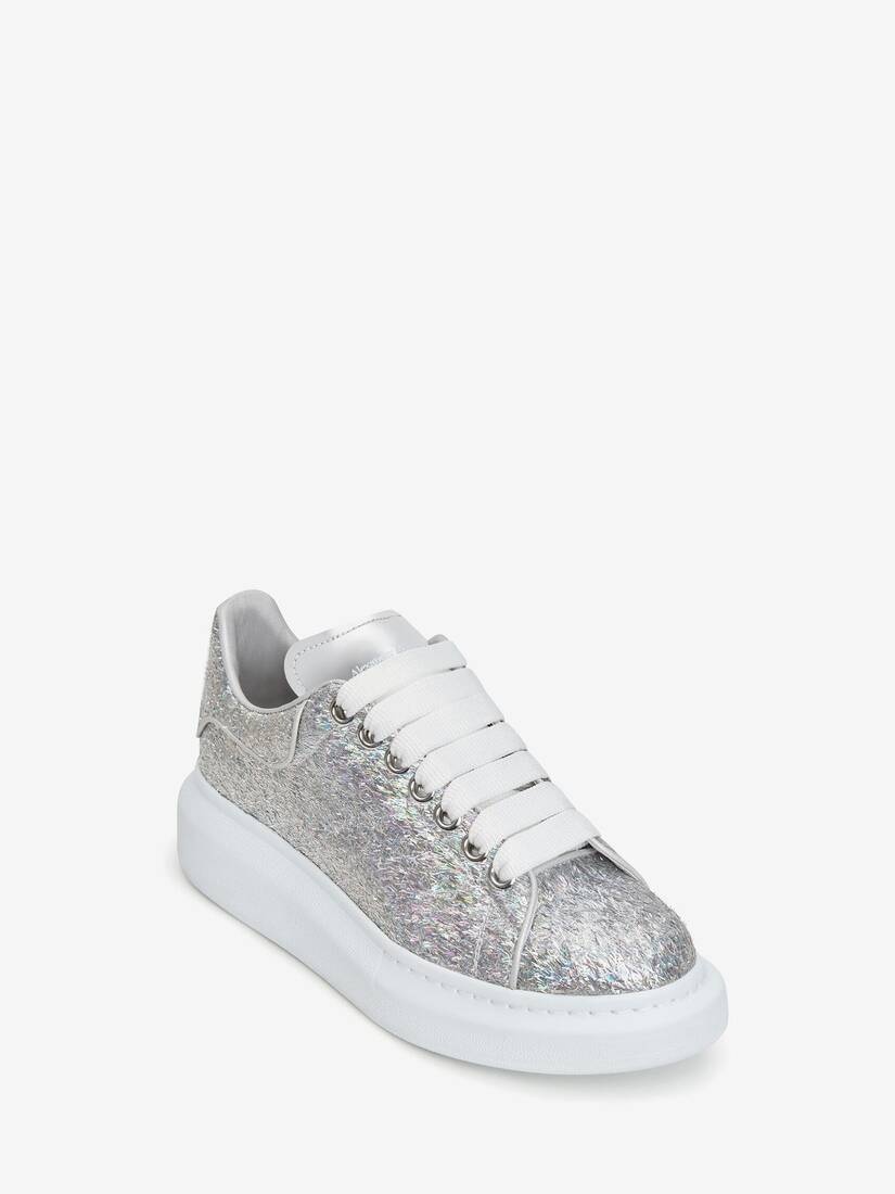 Women's Glitter Oversized Sneaker in Silver/white - 2