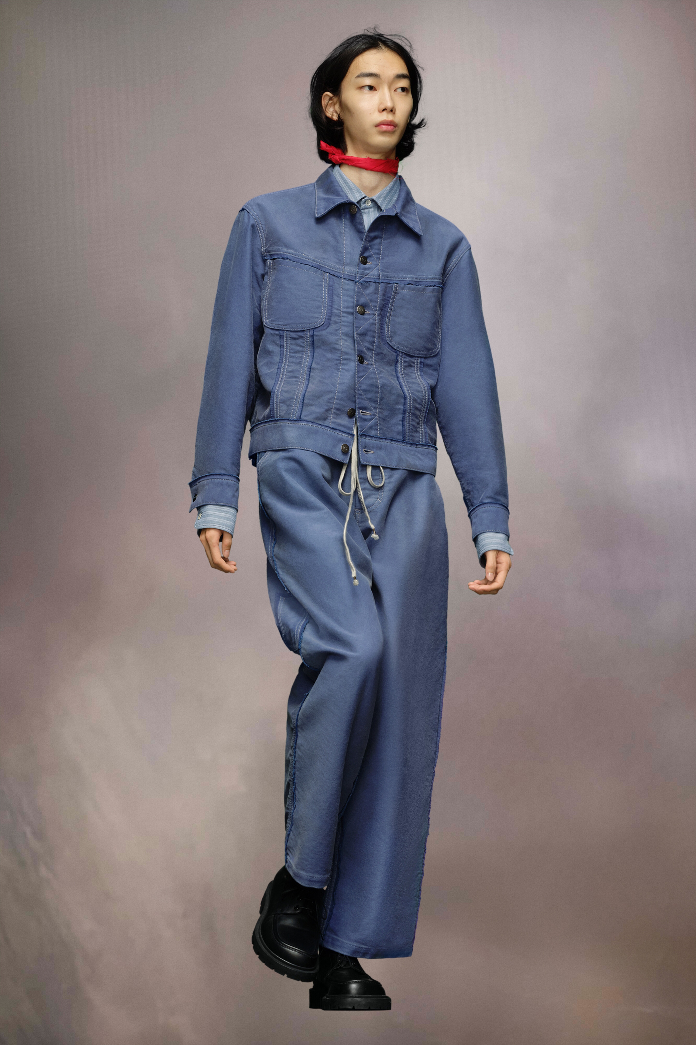 Field Jacket - Indigo Dyed Moleskin - Pumice Wash | Gustin