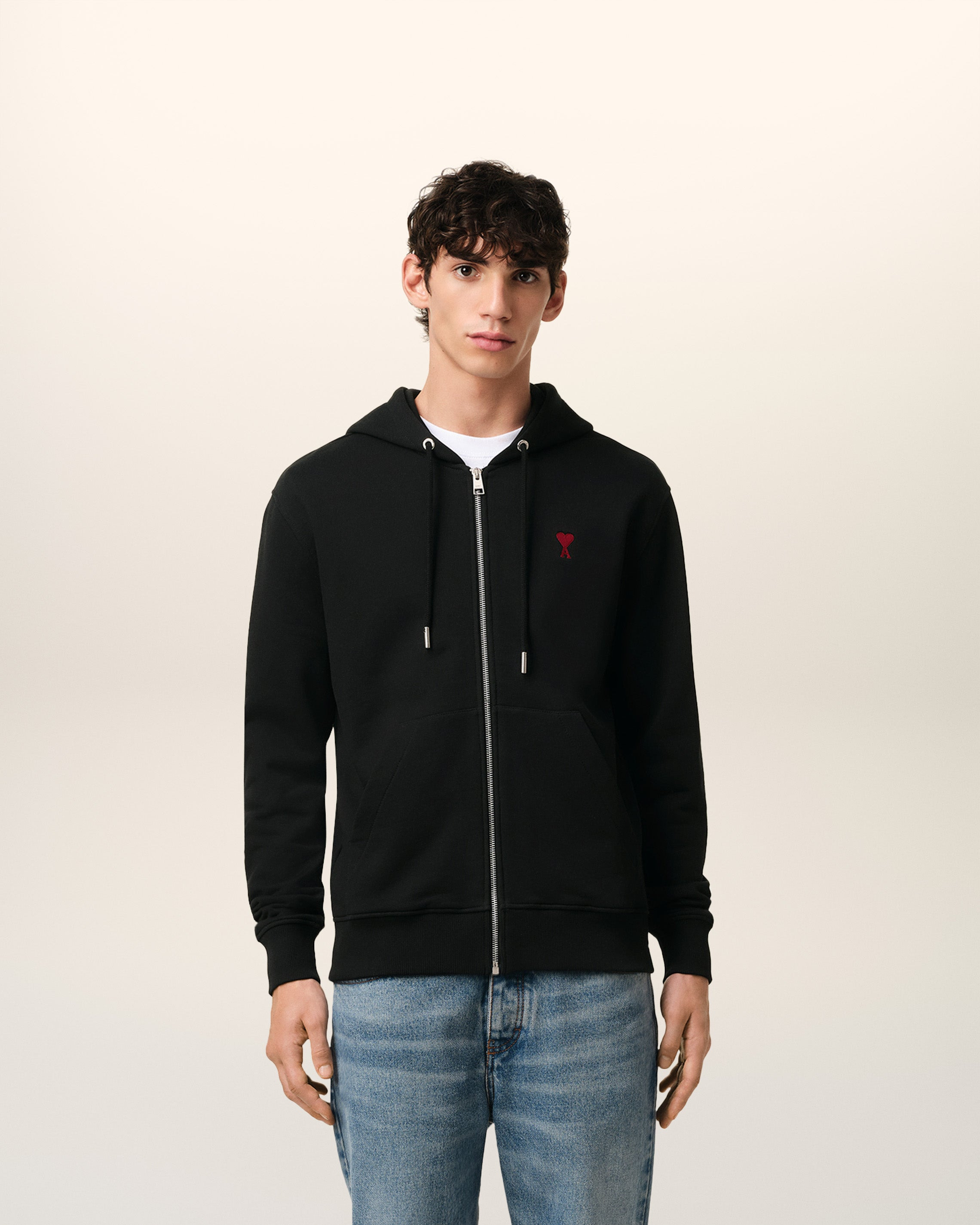 RED AMI DE COEUR ZIPPED HOODIE - 2