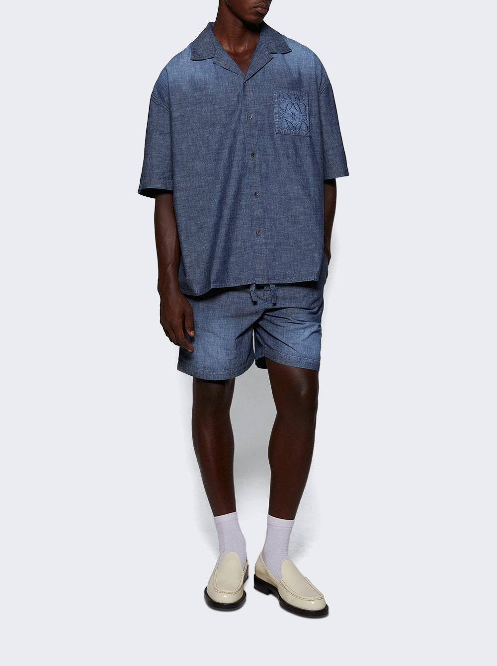 Cotton Shorts Washed Blue - 5