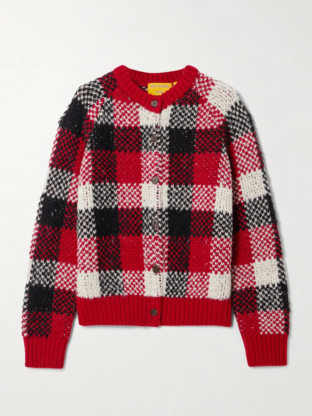 Checked Wool-blend Cardigan - 1