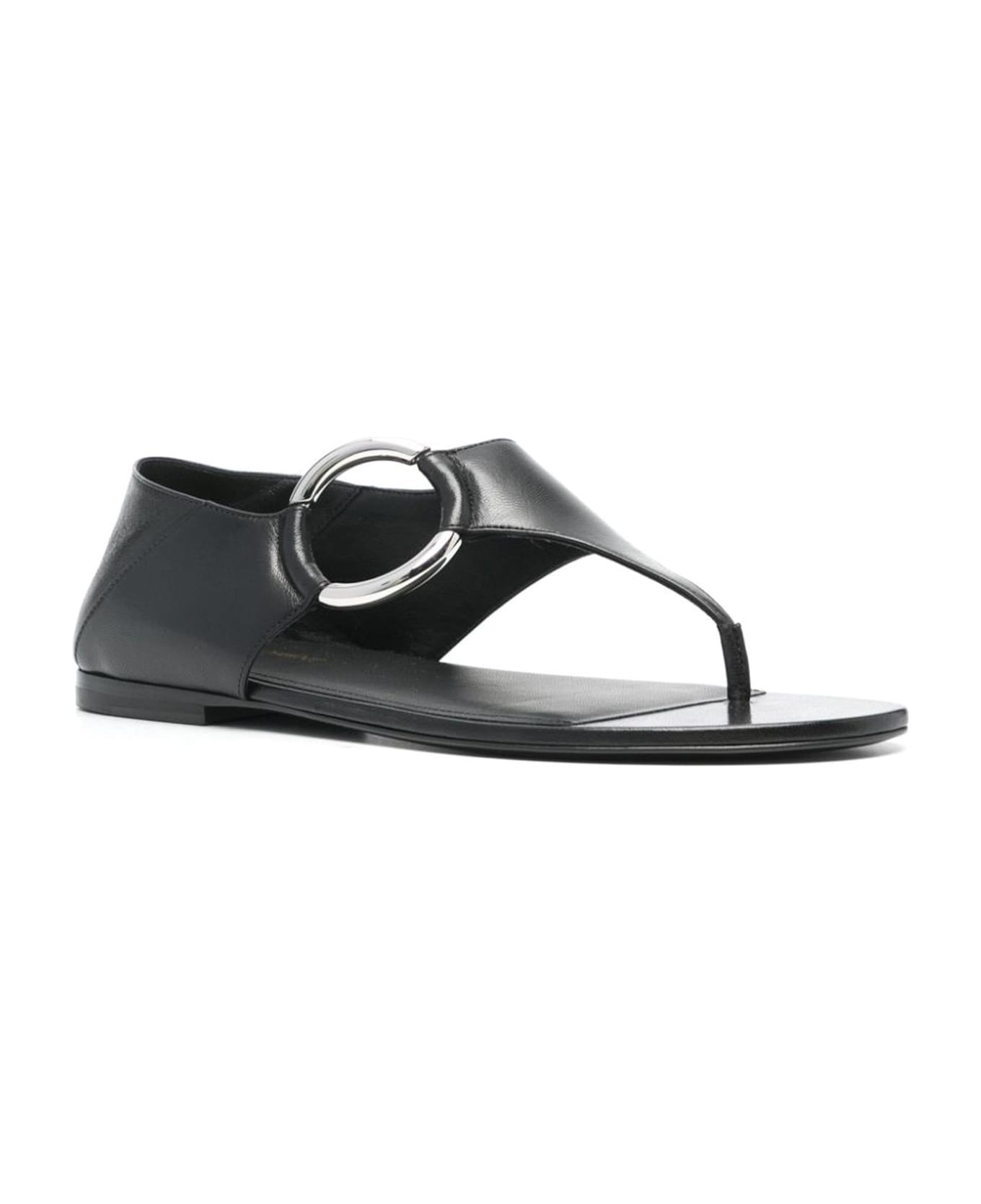 Ring Leather Flat Sandals - 2