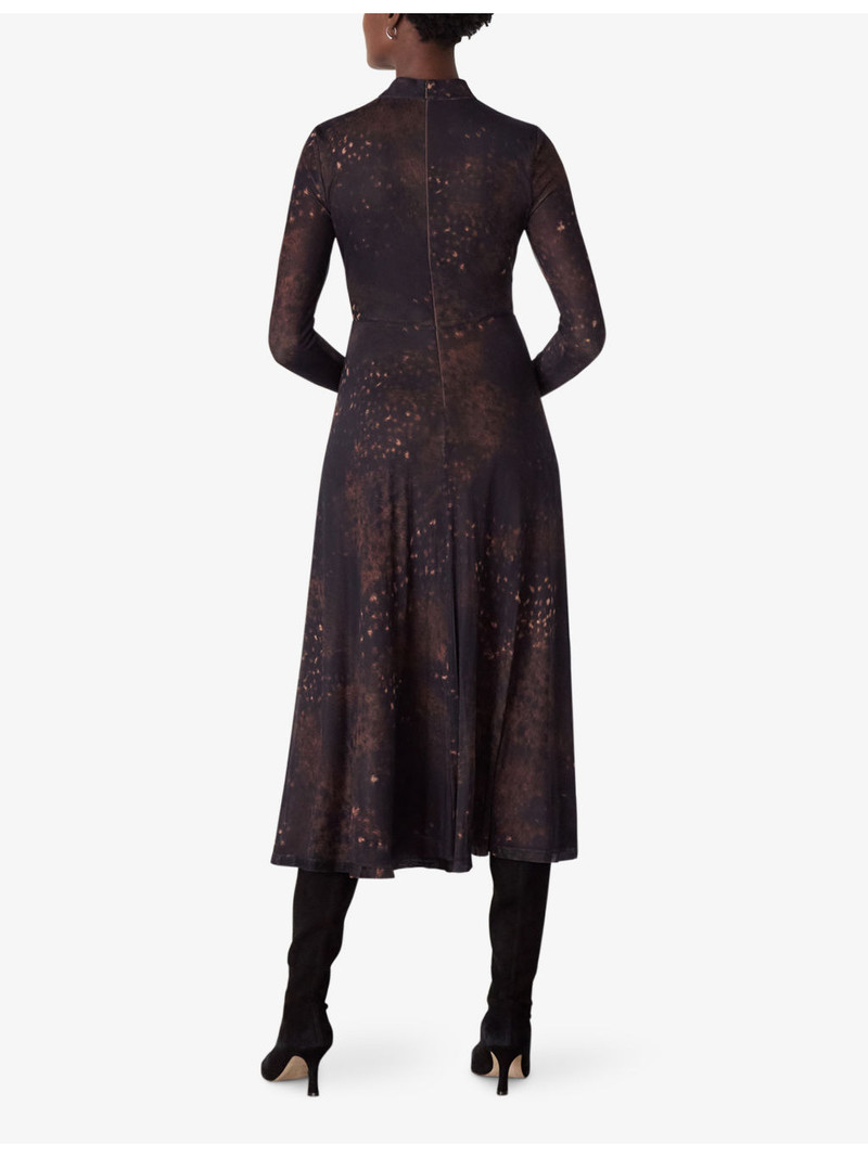 Spotted Animal-Print Stretch-Mesh Midi Dress 3