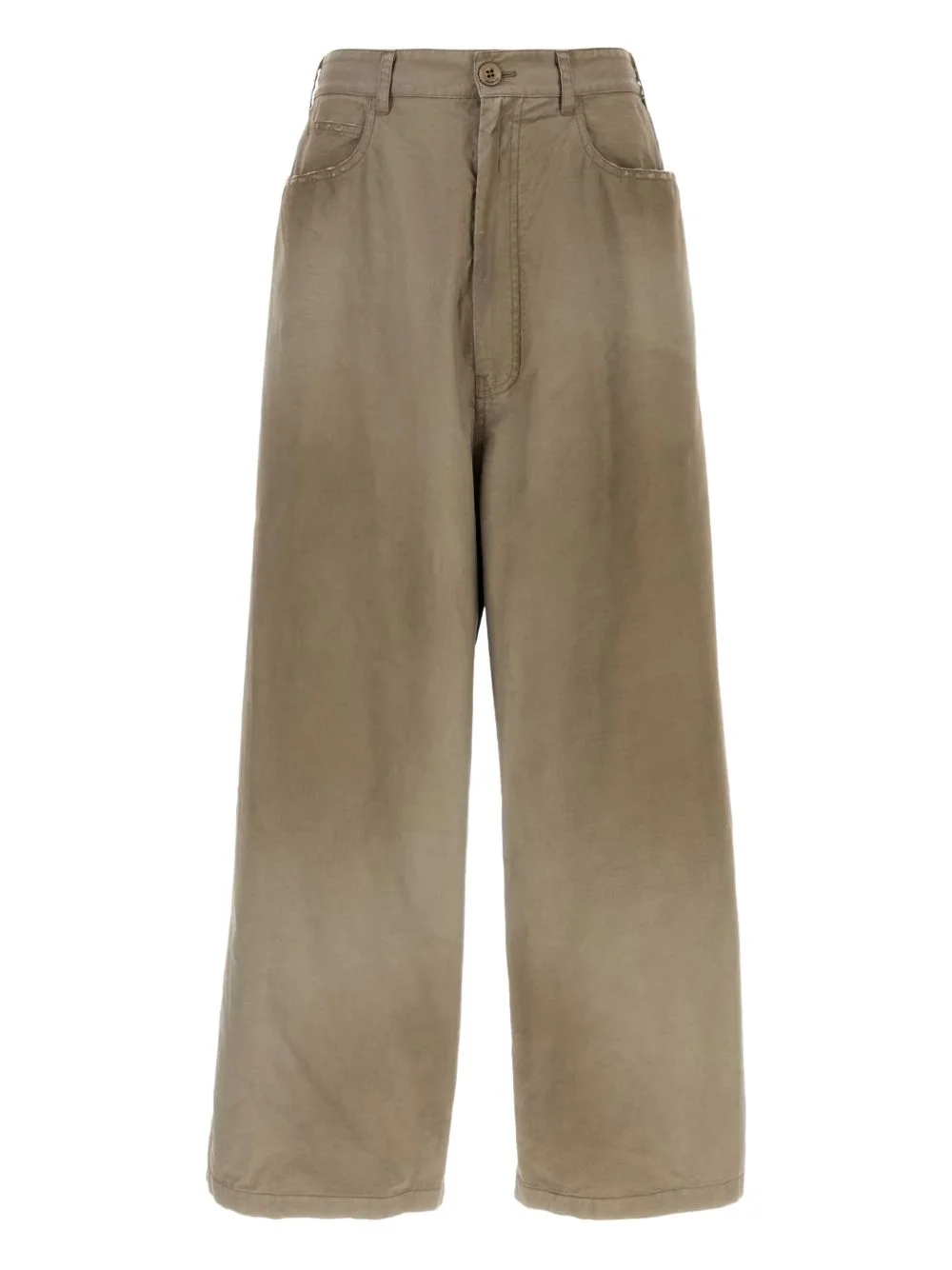 two-tone cotton trousers - 1