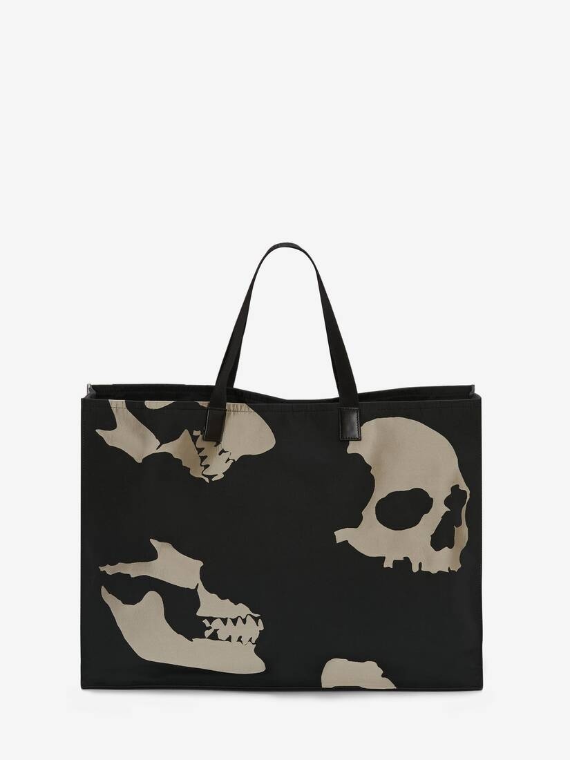 Camouflage Skull East West Tote in Black/off White - 3