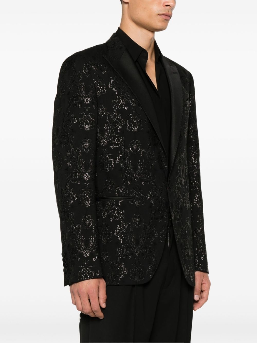 patterned-jacquard blazer - 3