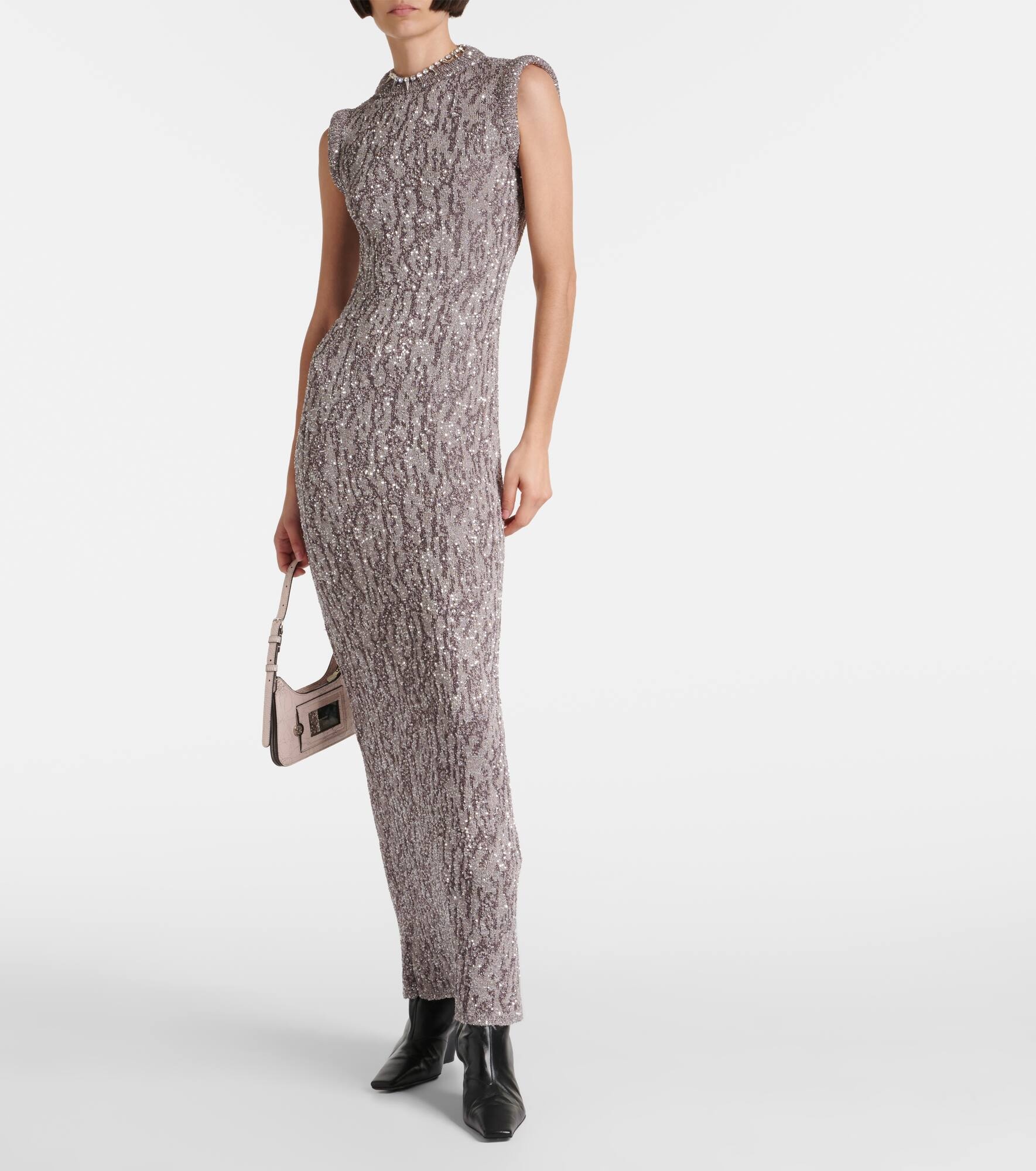 Sequined jacquard maxi dress - 6