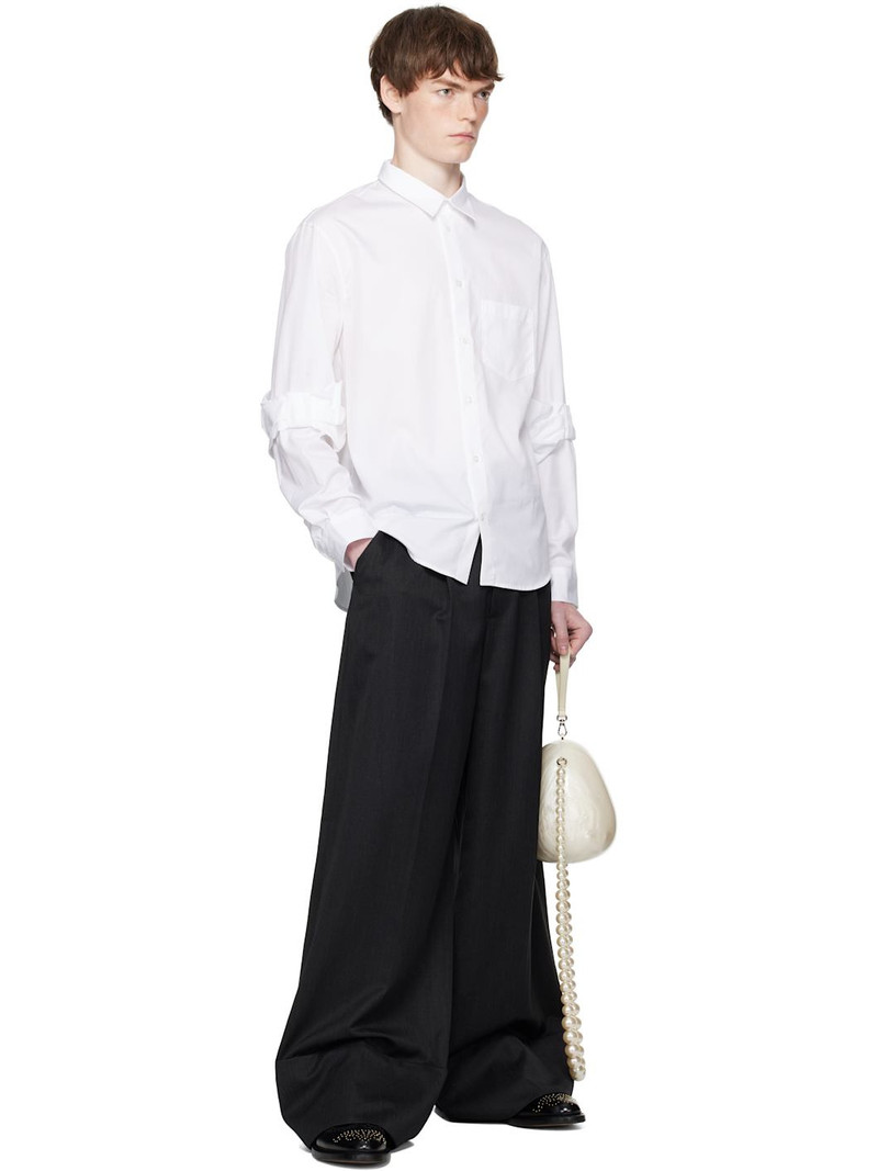 Simone Rocha White Bow Sleeve Classic Shirt outlook