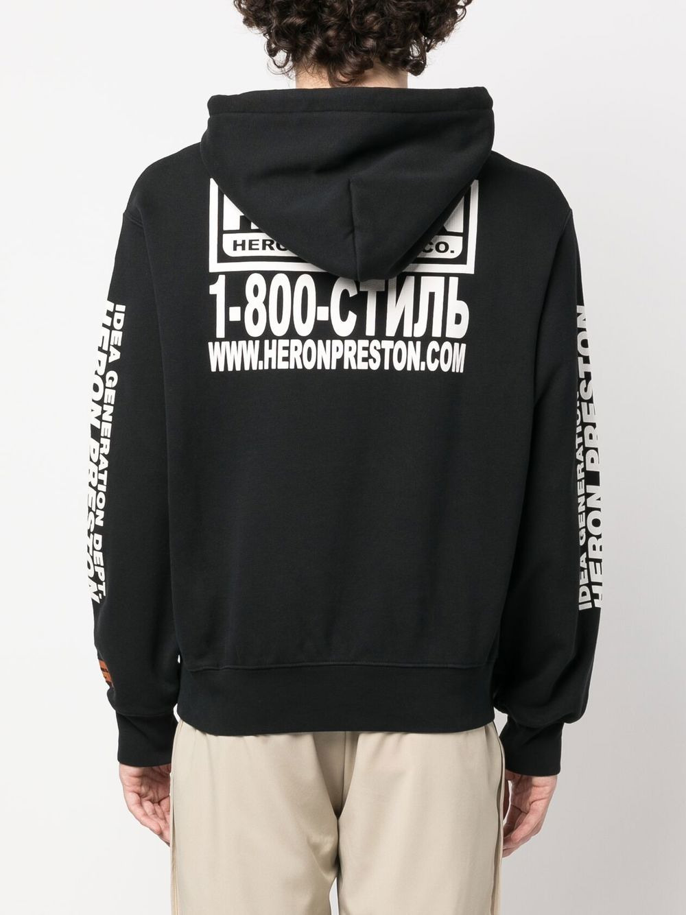logo-print drawstring hoodie - 4