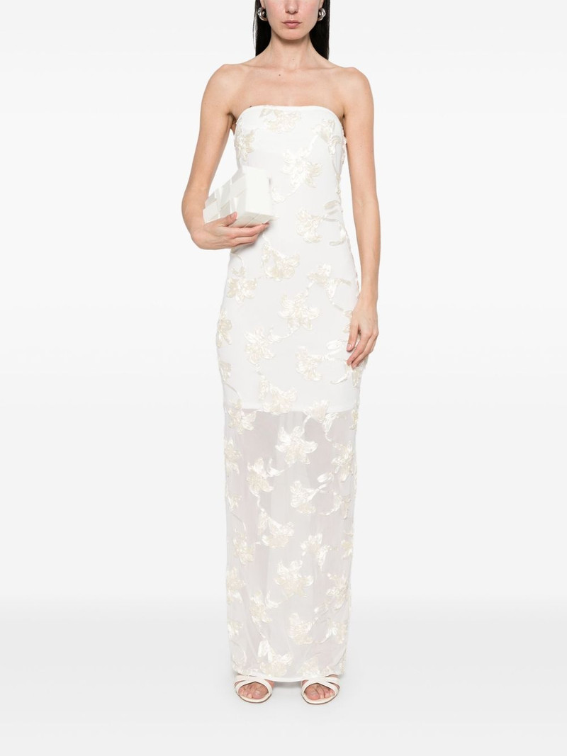ROTATE floral-appliqué tulle maxi dress outlook