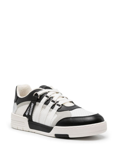 Moschino logo-tape leather sneakers outlook