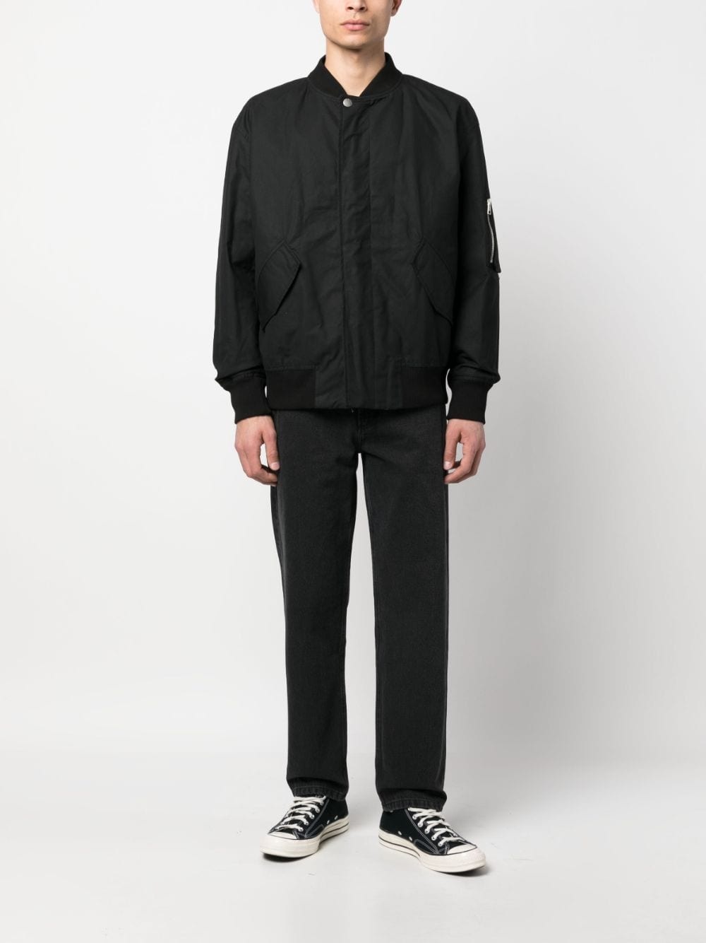 zip-pocket cotton bomber jacket - 2