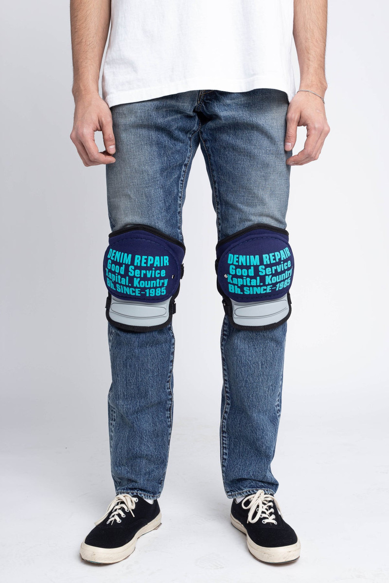 DENIM REPAIR Knee Pad - Navy X Grey 1