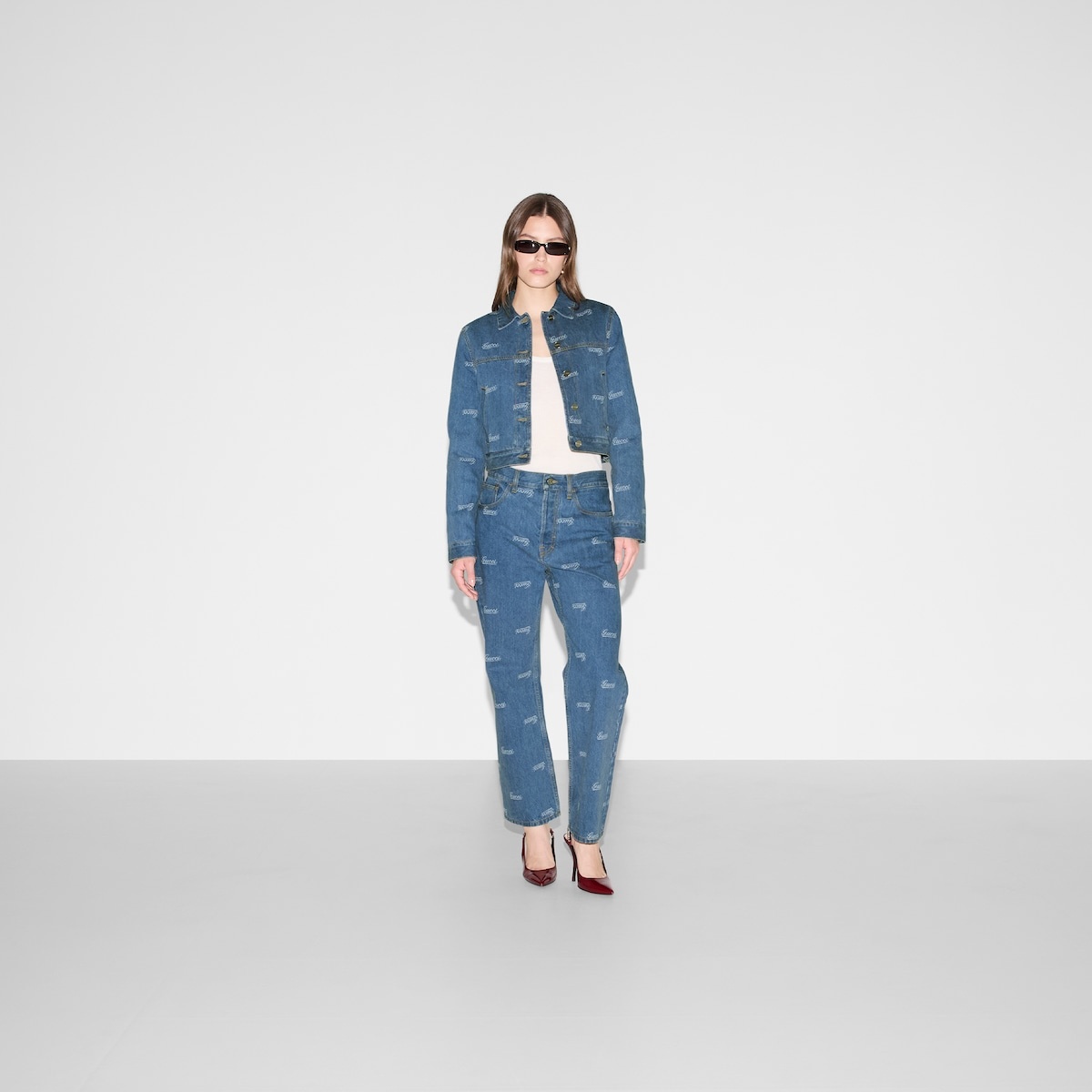 Low waist cropped denim pant - 2