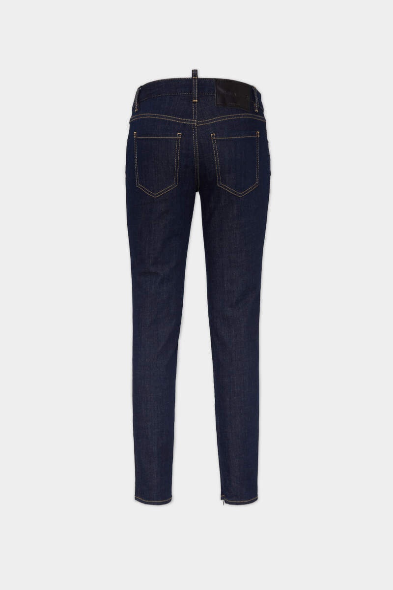 DARK RINSE WASH MEDIUM WAIST TWIGGY JEANS - 2