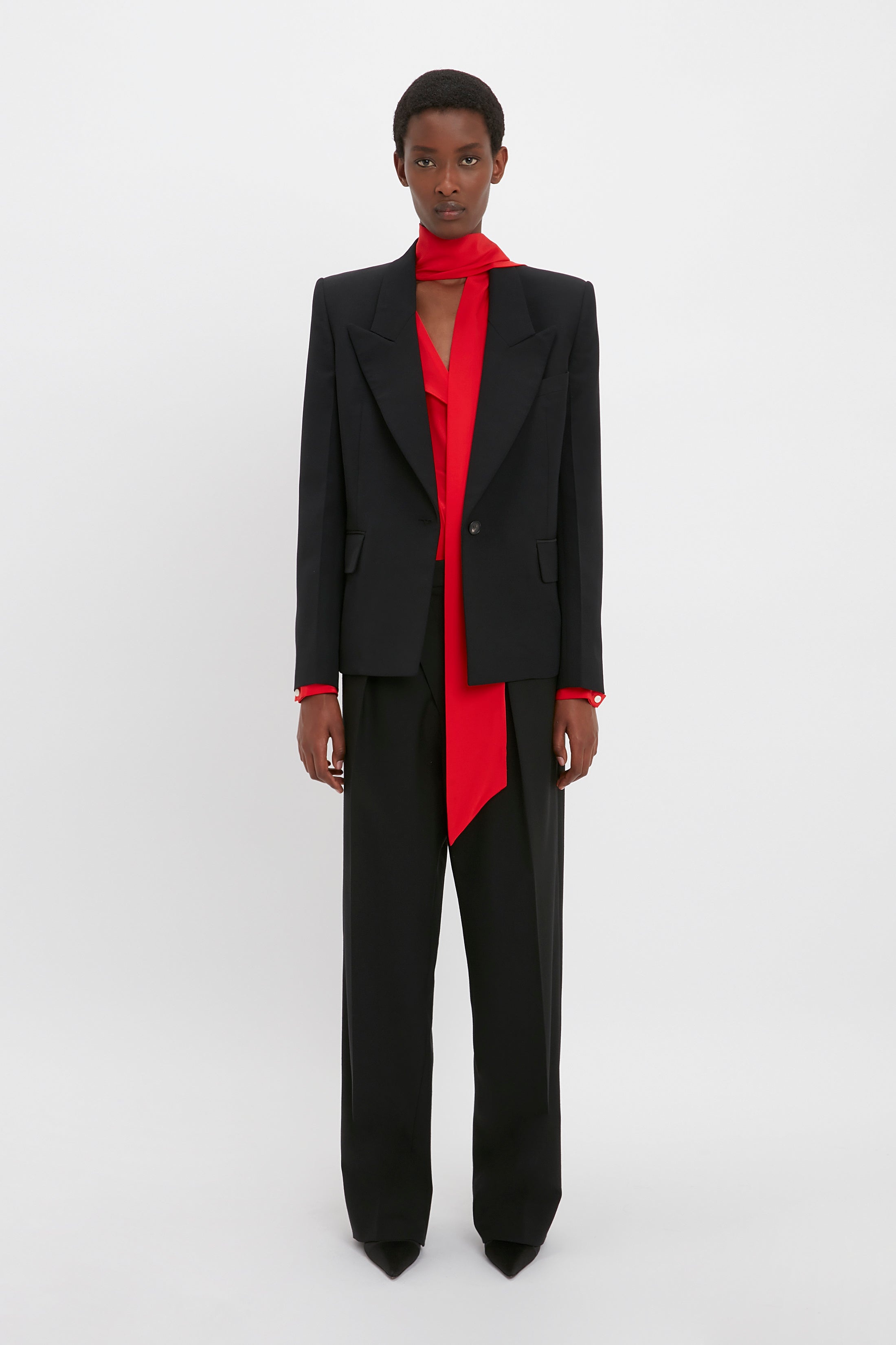 Square Shoulder Jacket In Black - 2