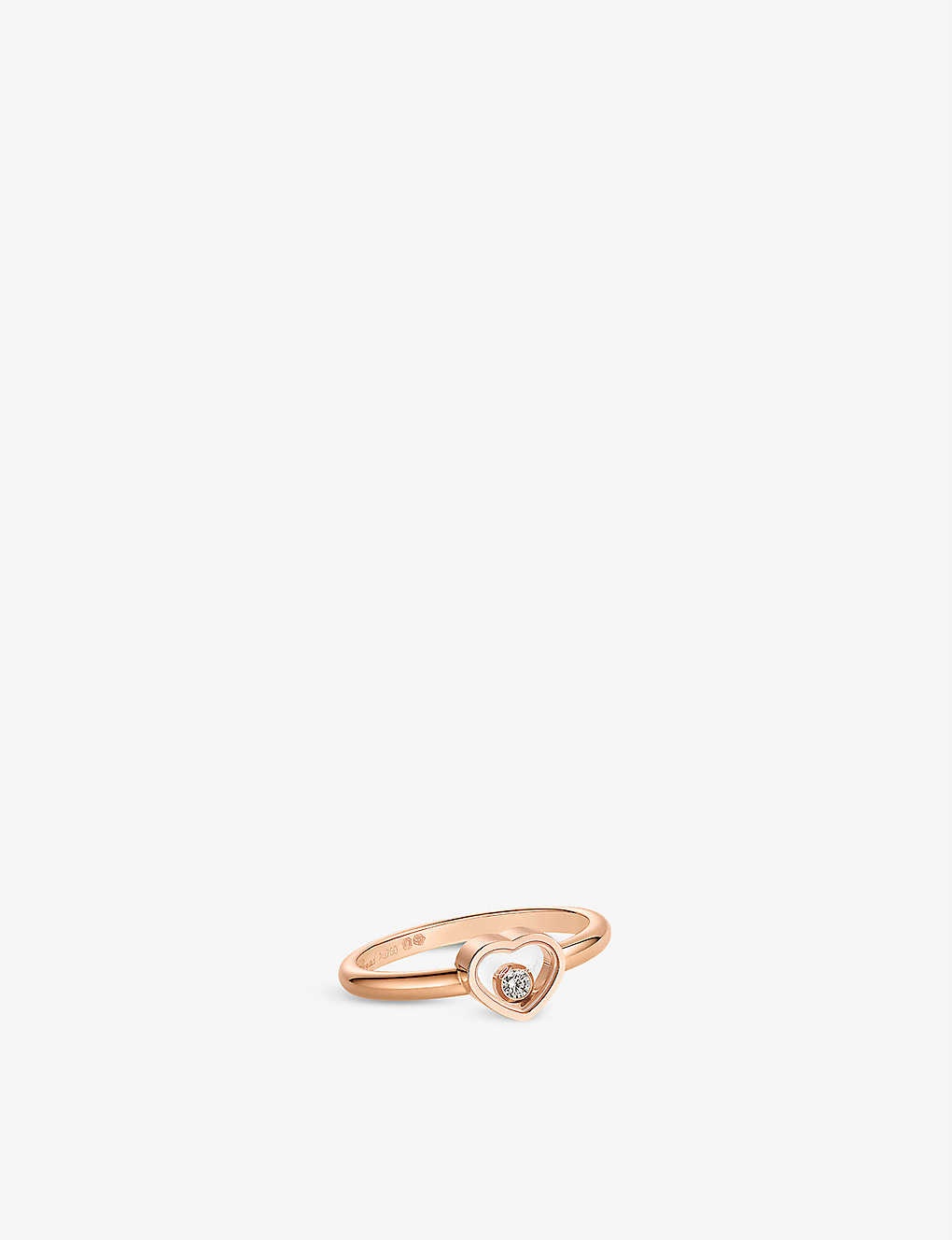 My Happy Hearts 18ct rose-gold and 0.05ct brilliant-cut diamond ring - 1