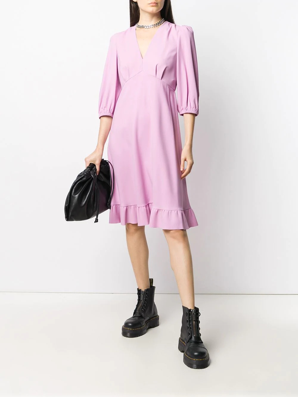 ruffled-hem midi dress - 2