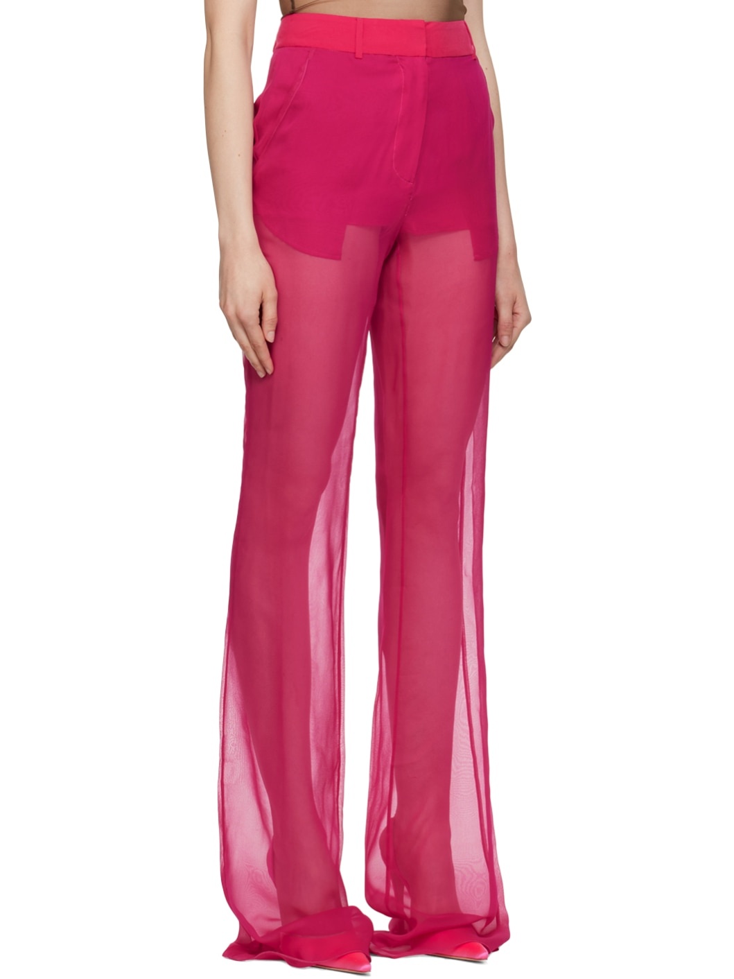 Pink Sheer Trousers - 2