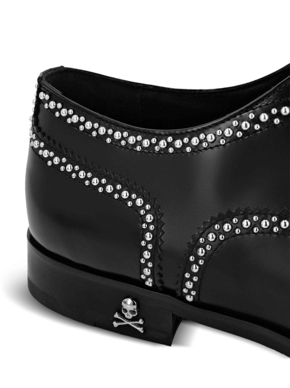 studded leather lace-up shoes - 4