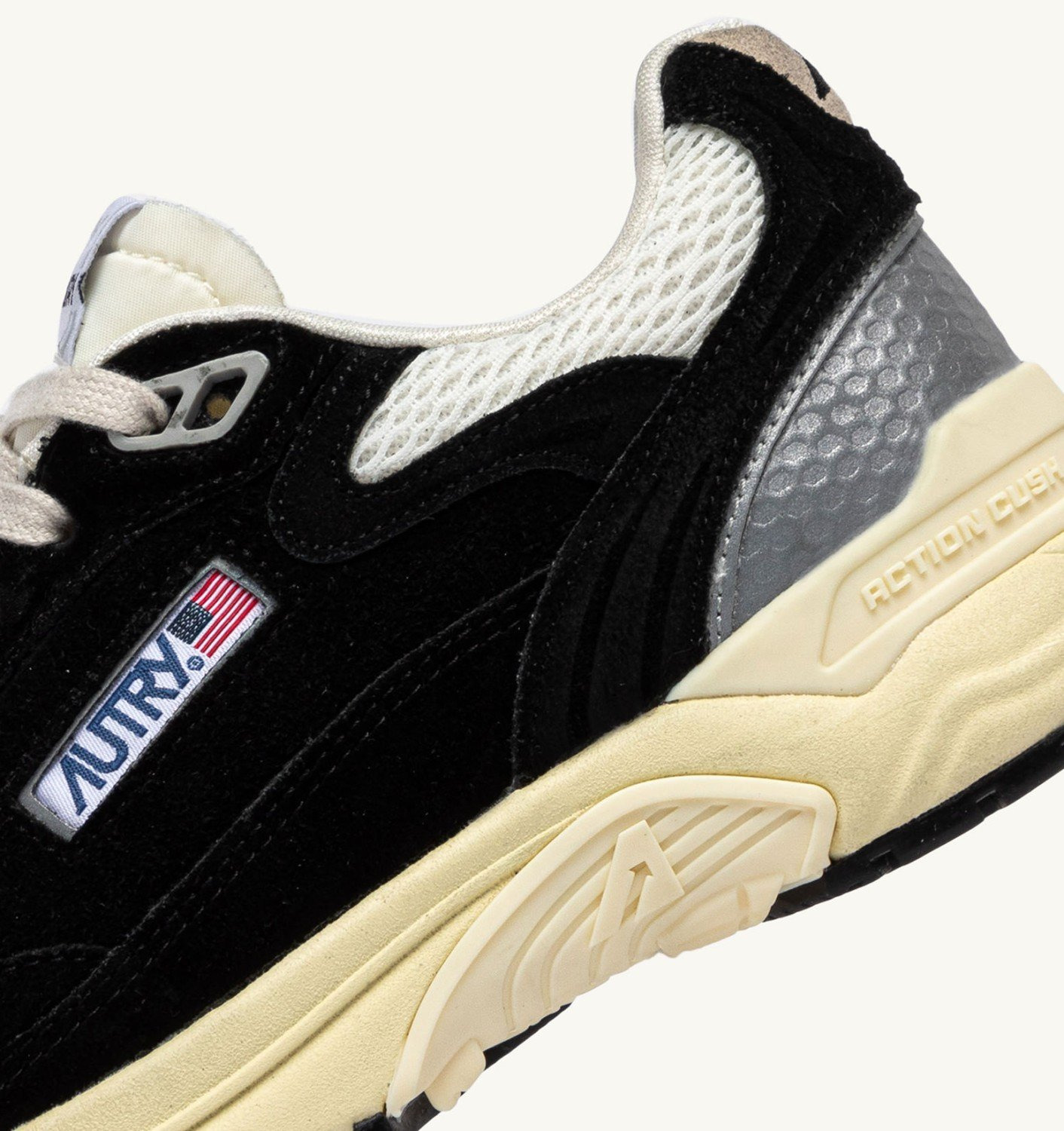 HYPERWAY SNEAKERS IN BLACK AND SILVER-TONE SUEDE AND MESH - 6