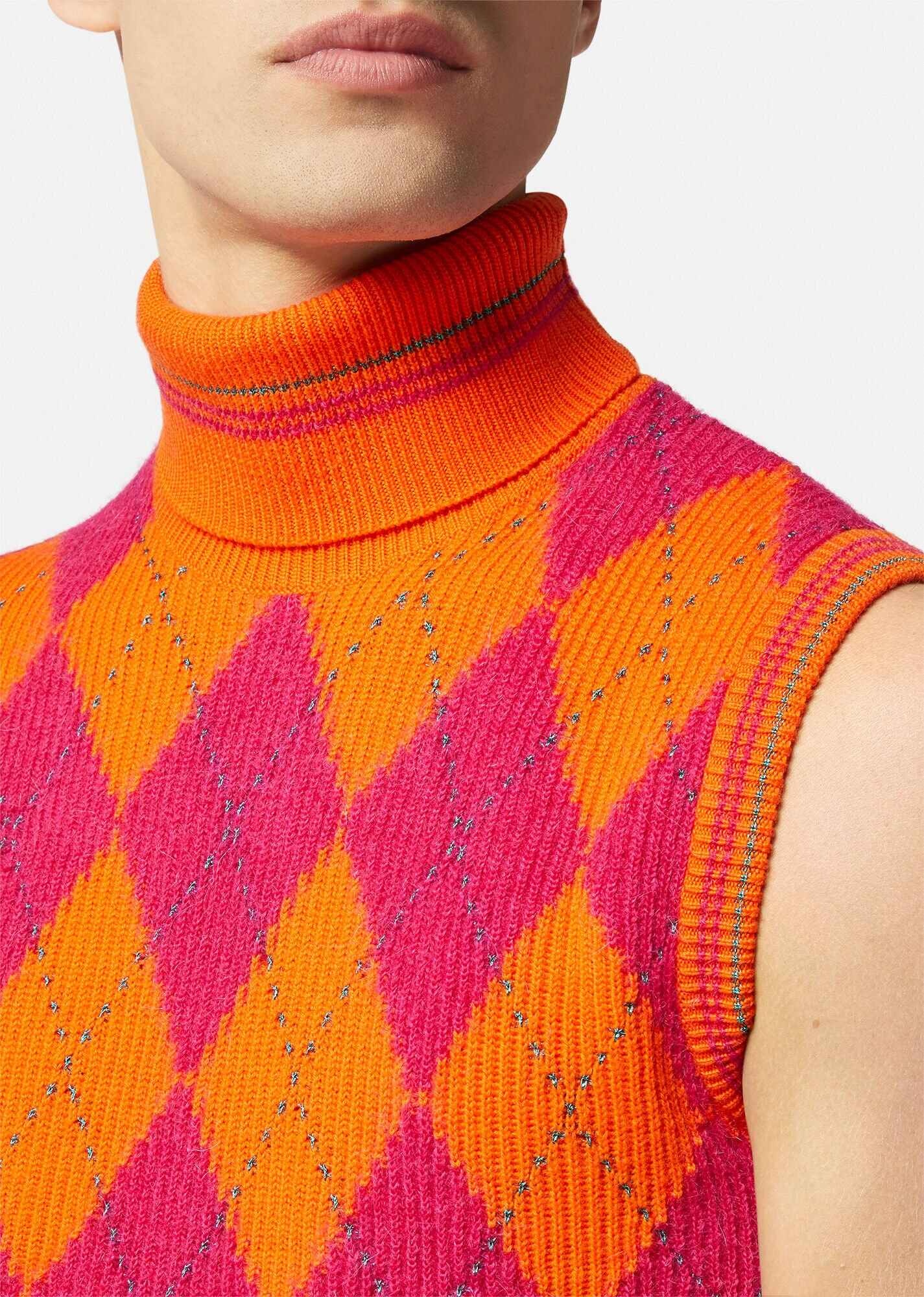 Argyle Knitted Sweater Vest - 5