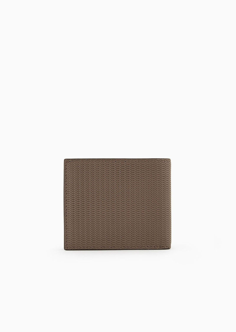 GIORGIO ARMANI Bifold wallet in embossed leather outlook