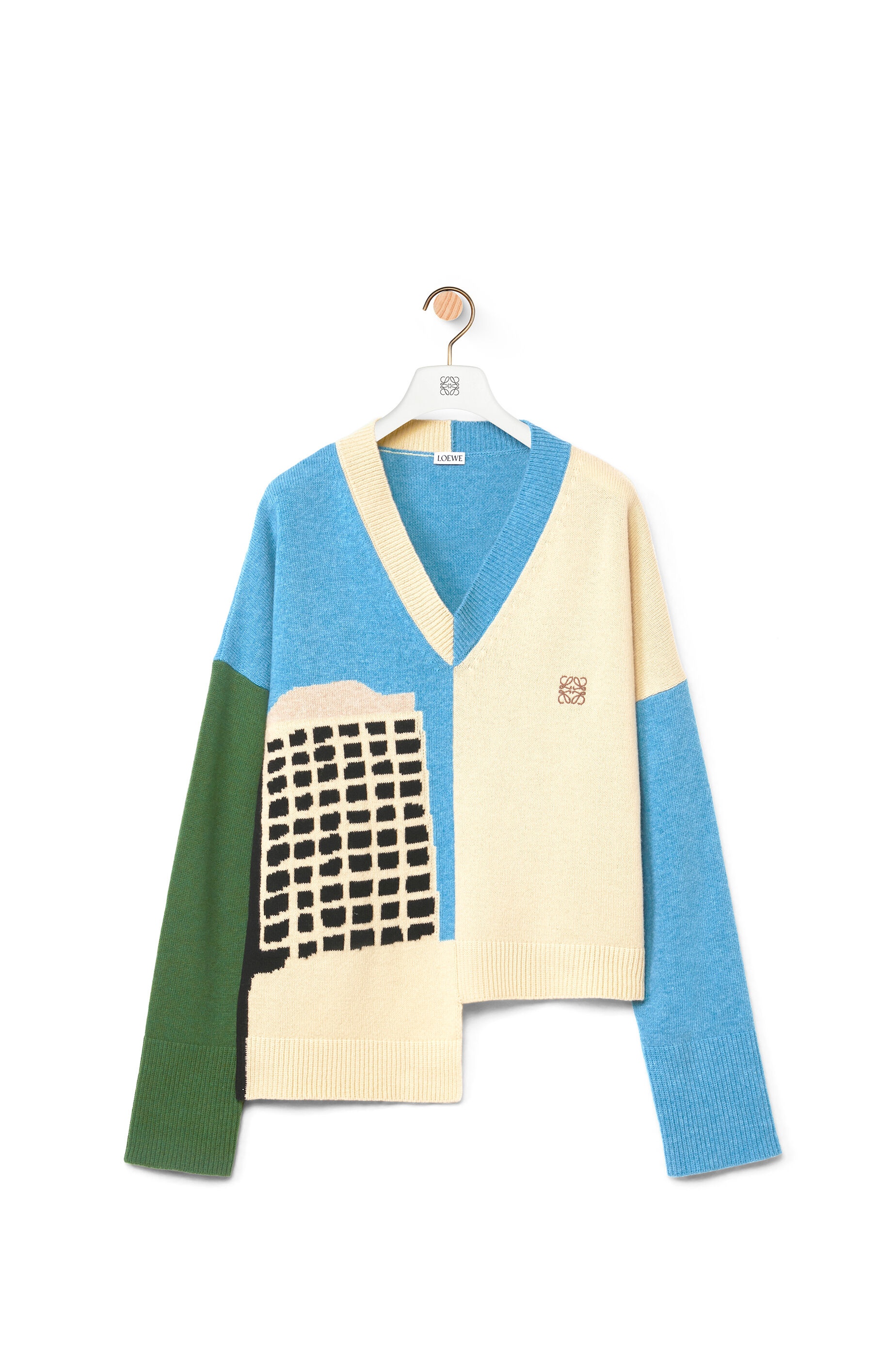 L.A. Series intarsia asymmetric sweater in wool - 1