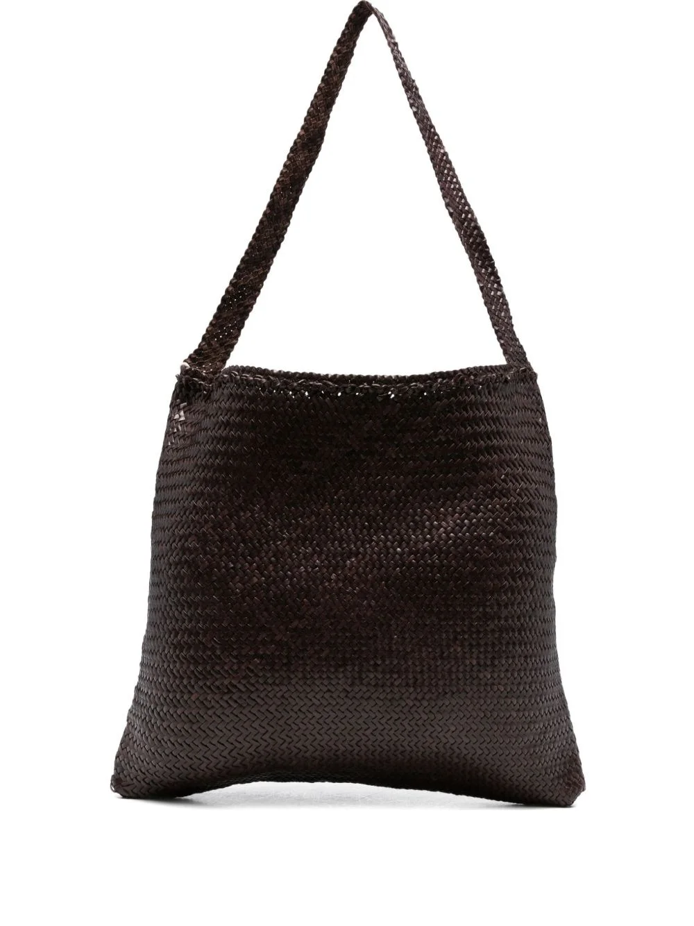 woven leather shoulder bag - 1