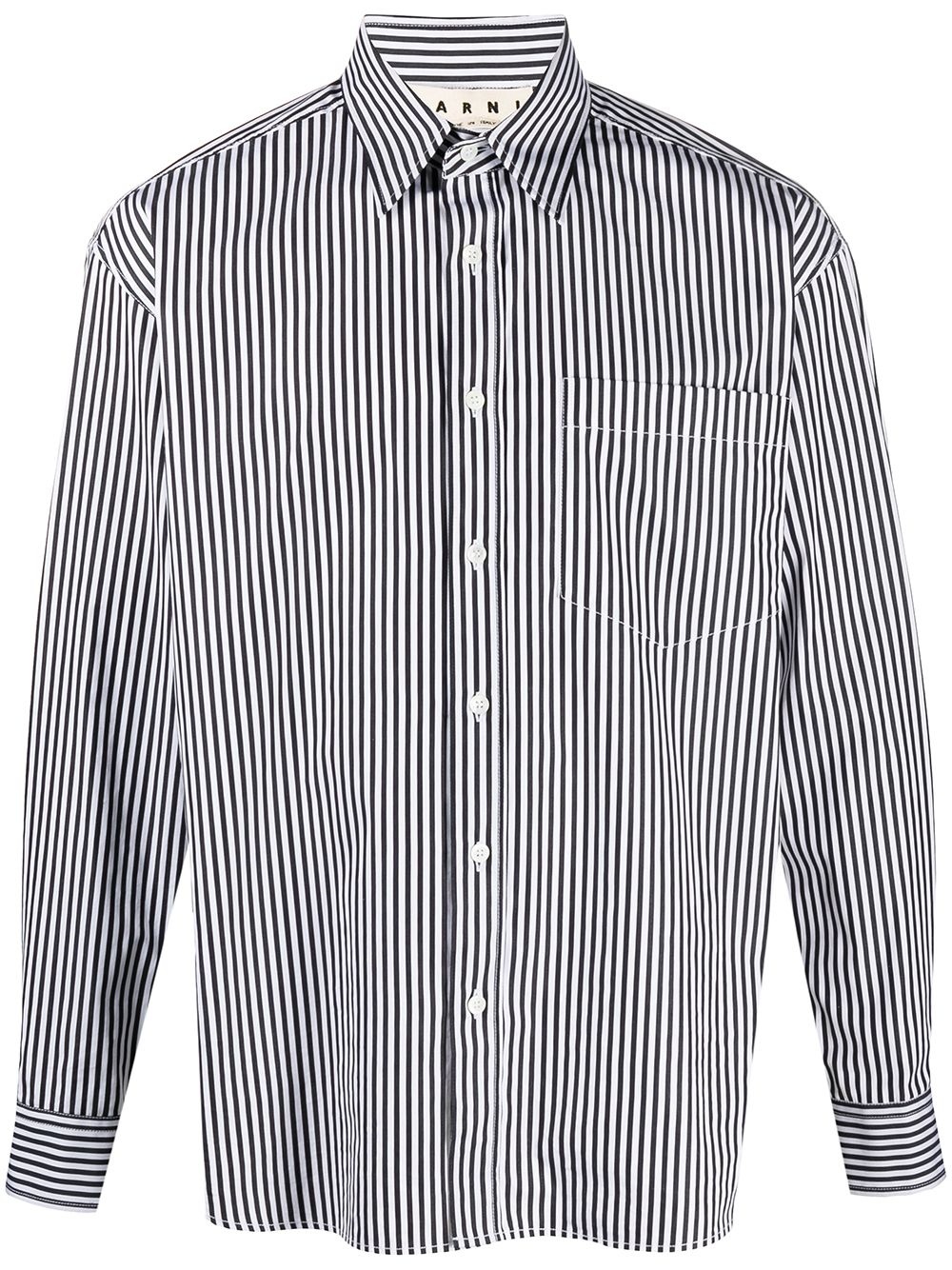 stripe-pattern buttoned shirt - 1