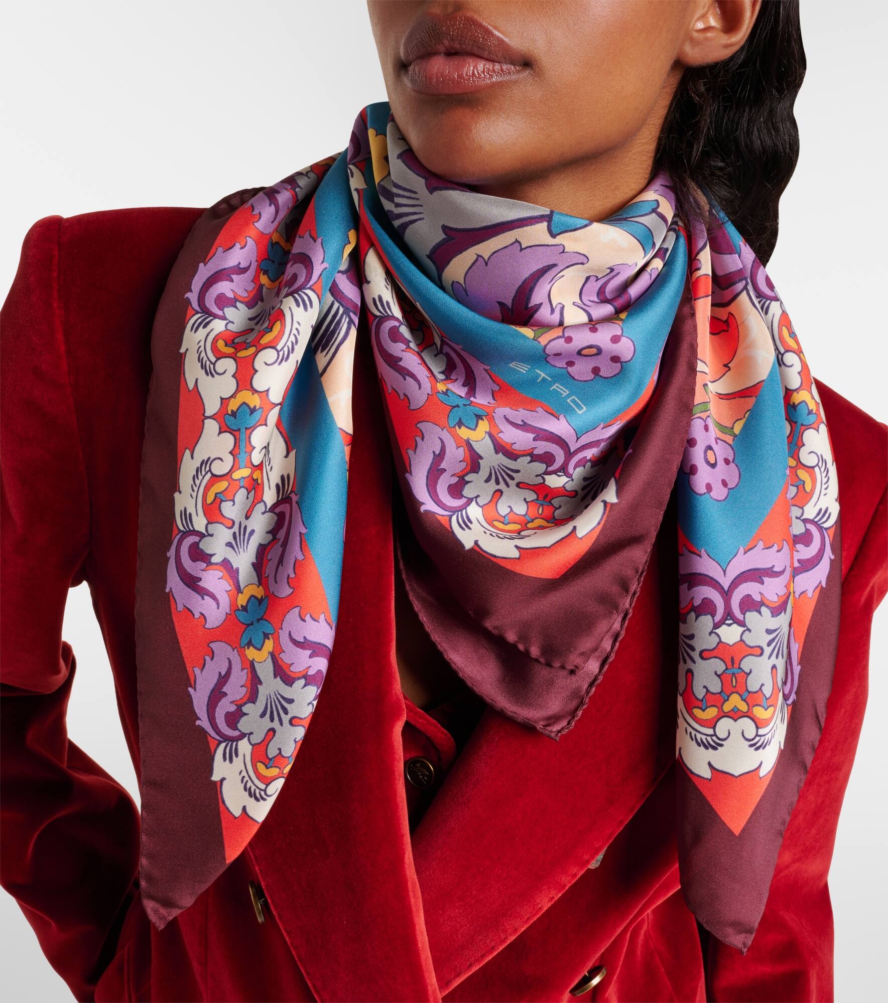 Printed silk twill scarf - 2