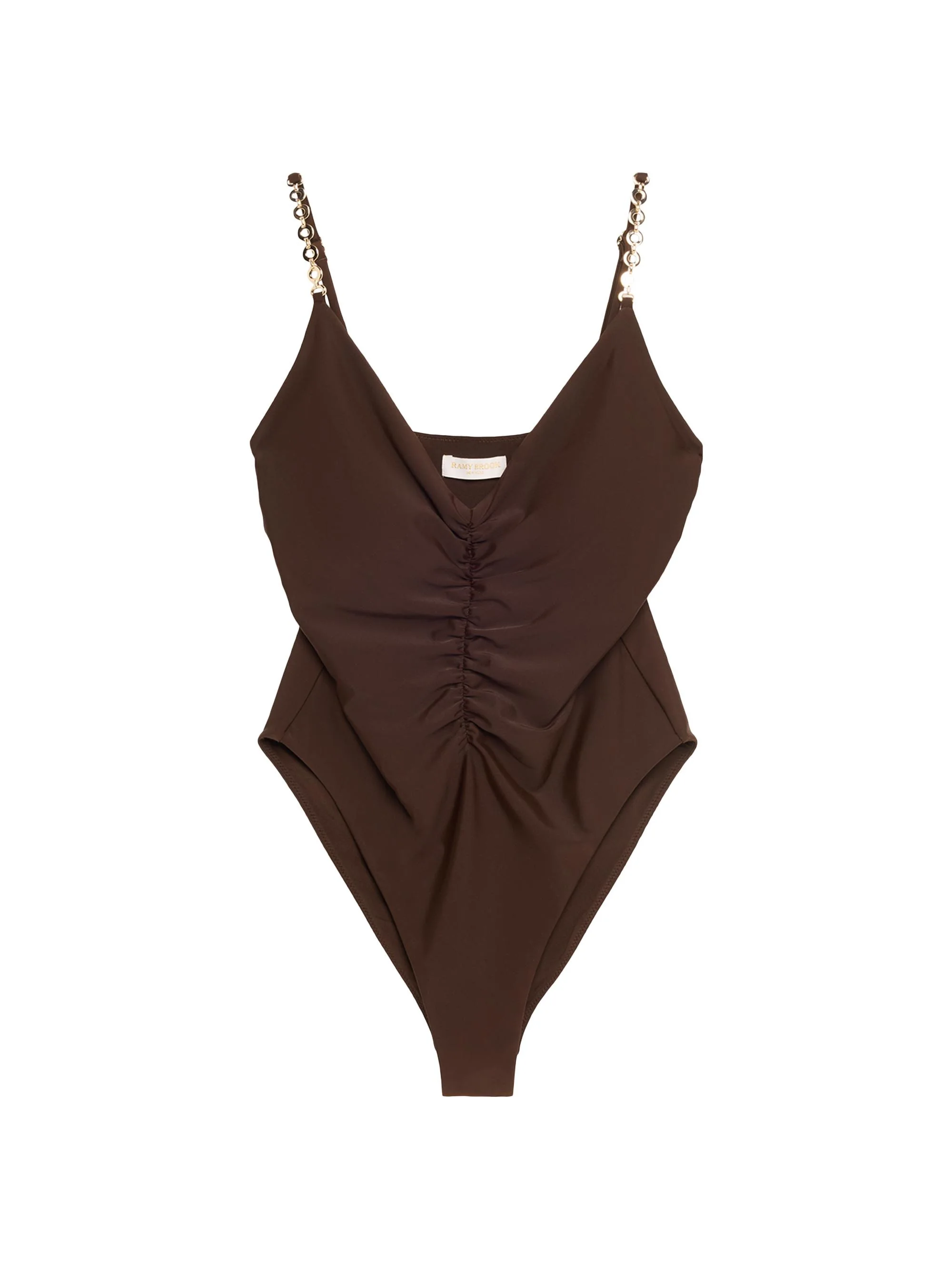 Women's Monique Ruched One-Piece Swimsuit - Beach Brown - 1