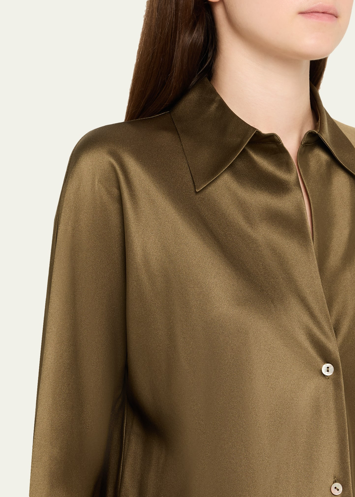 Bias Silk Long-Sleeve Blouse - 5