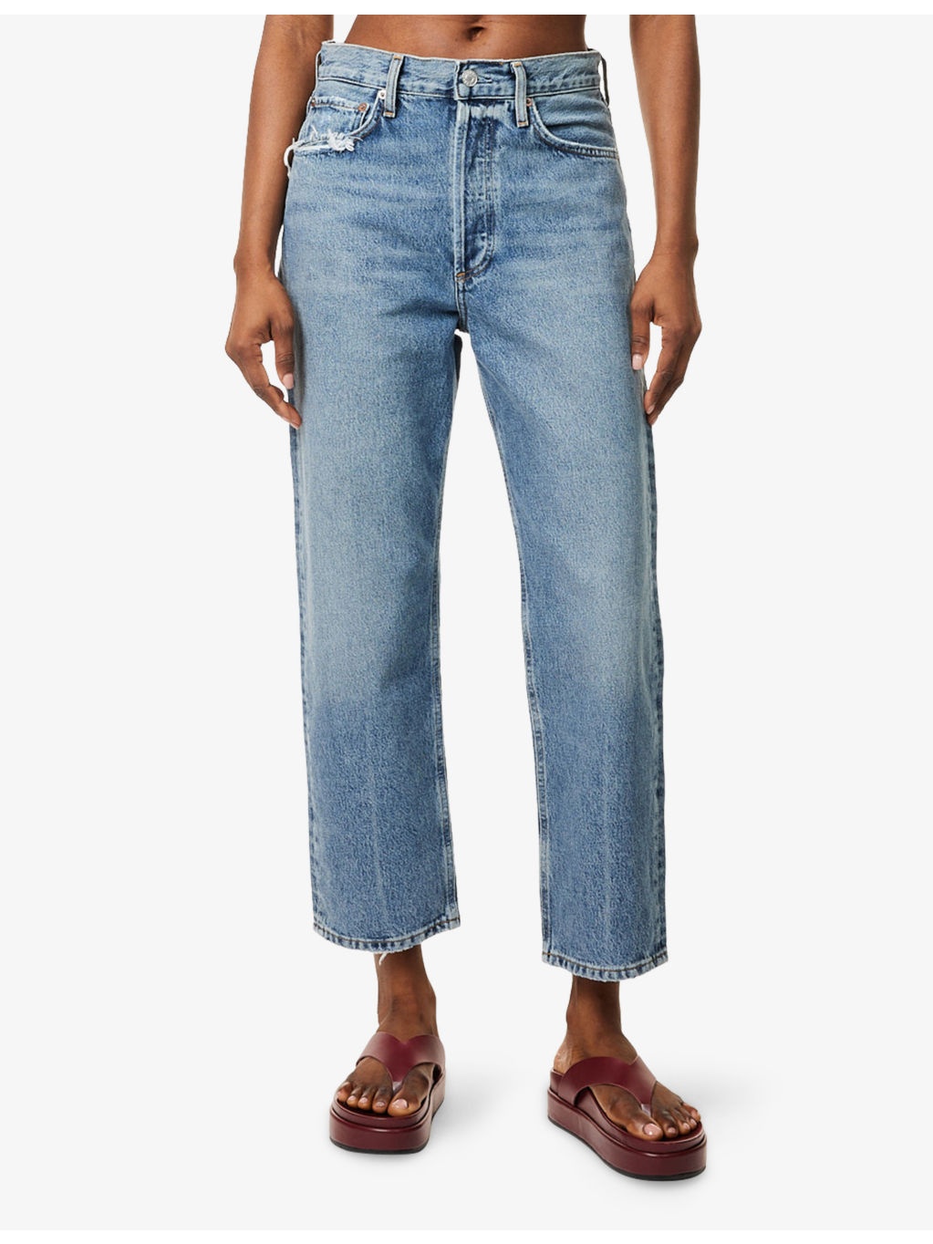 90's Crop Loose Straight-Leg Denim Jeans - 3