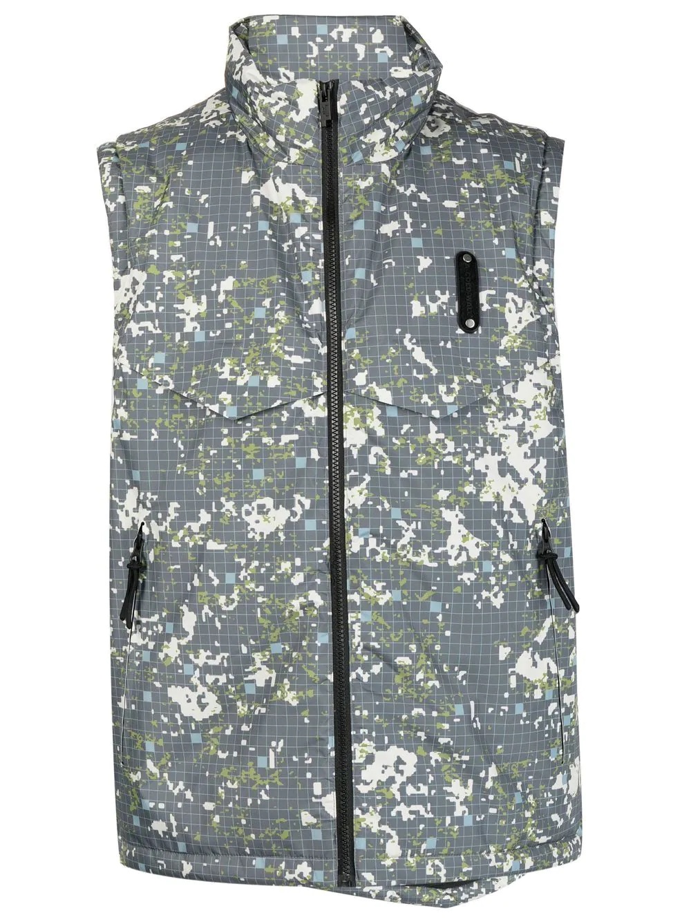 pixel-print puffer gilet - 1