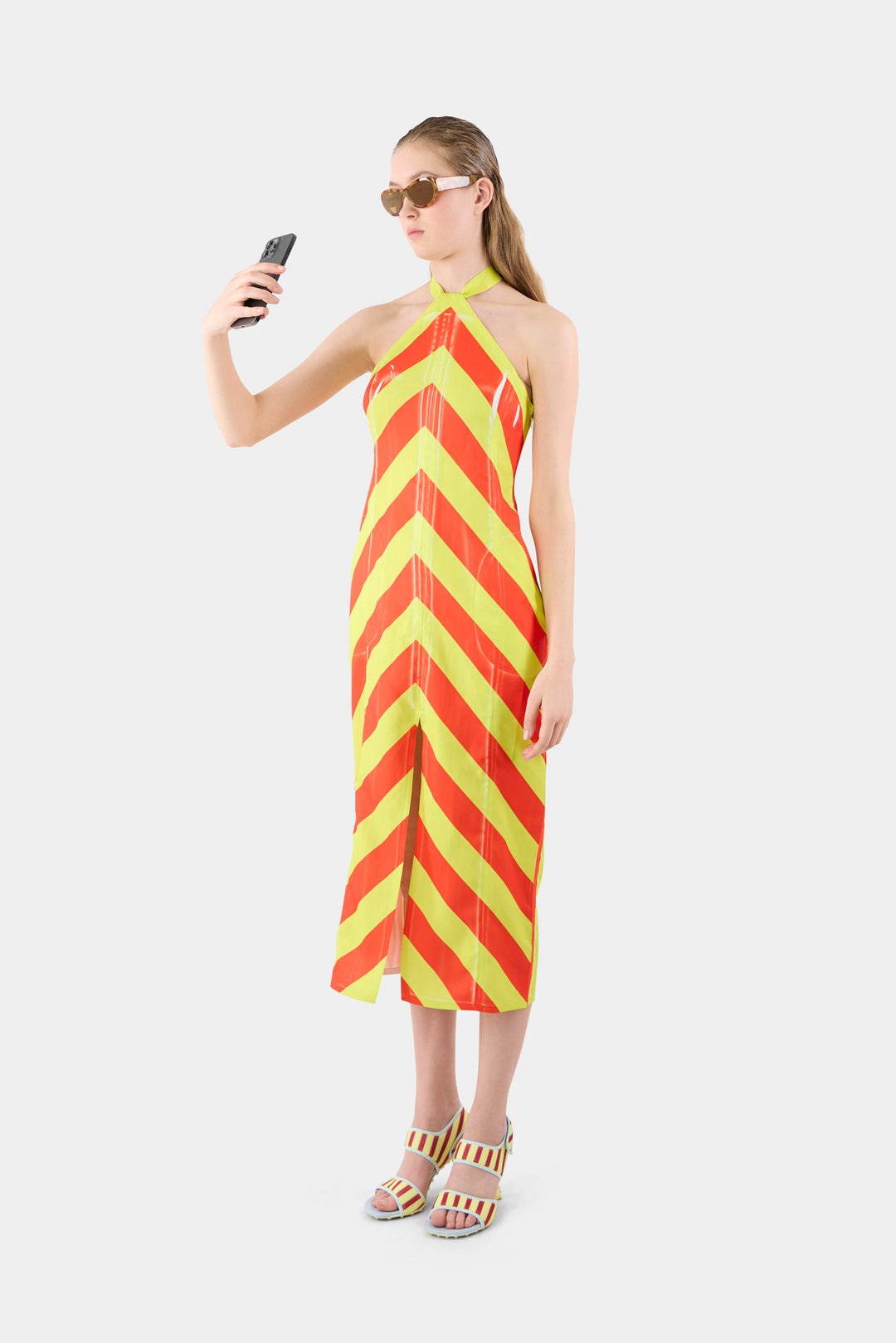 TRIANGLE DRESS / red & yellow stripes - 1