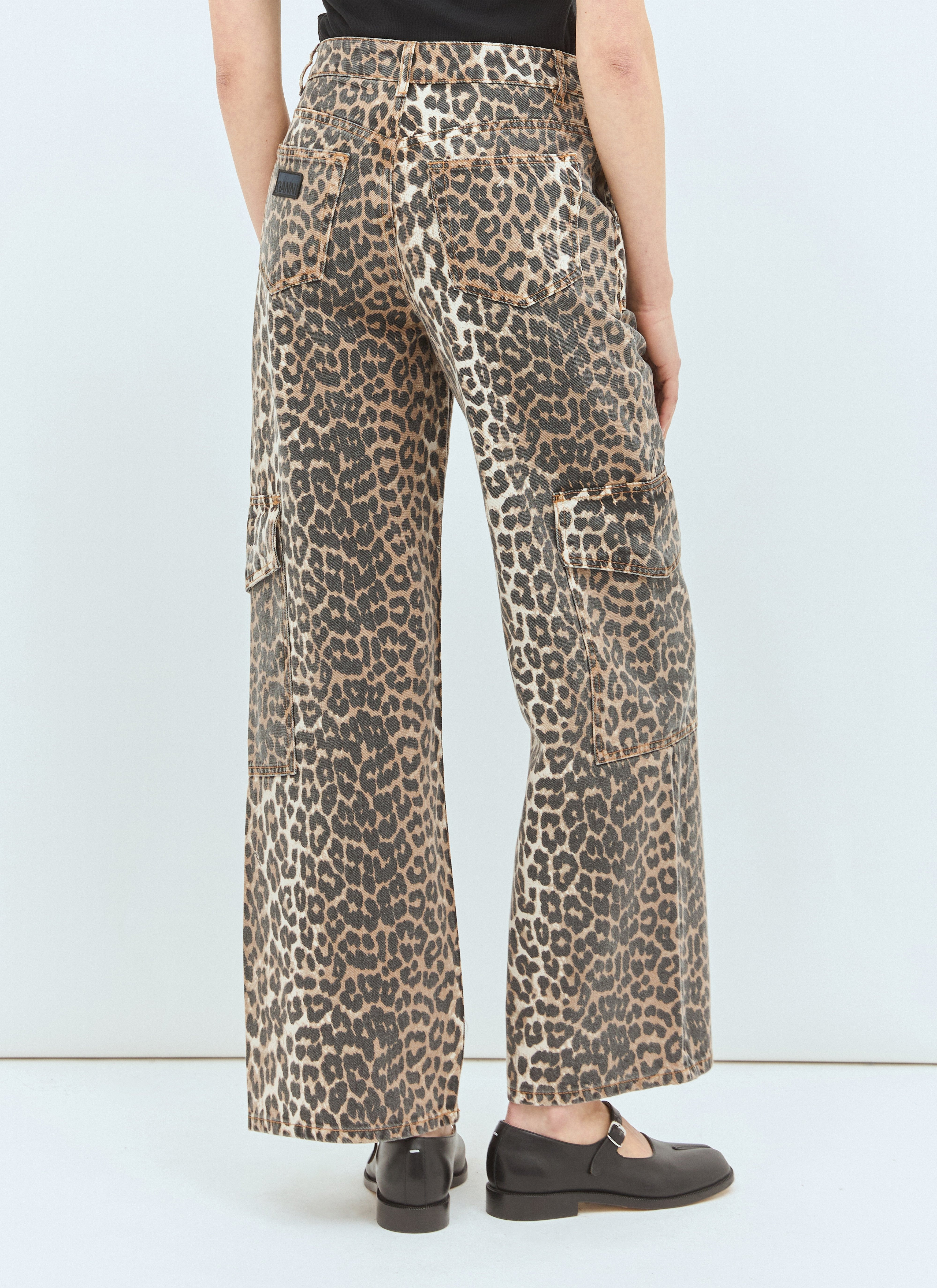 Ganni Women Angi Leopard Print Jeans - 5