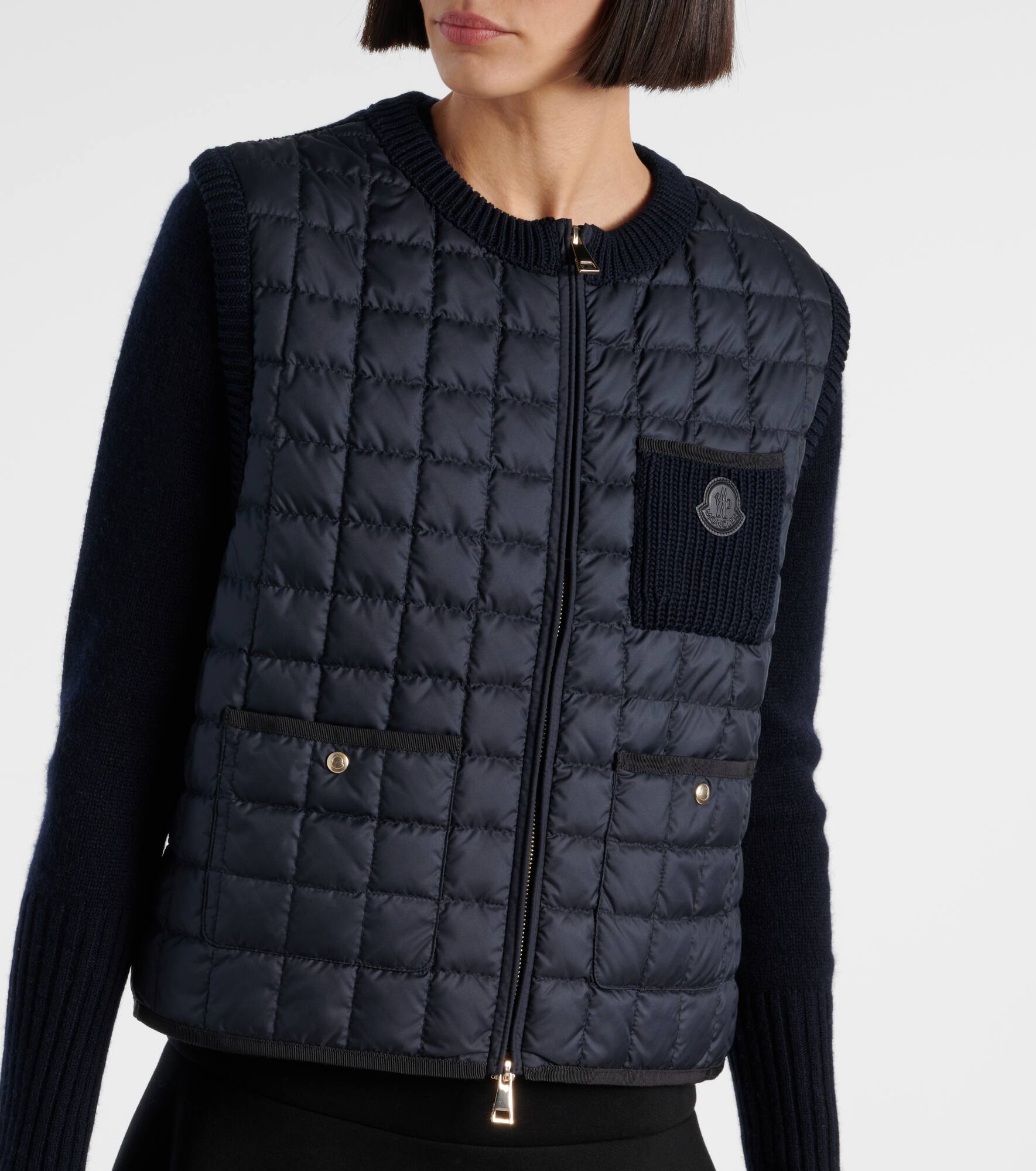 Cotton-blend down sweater vest - 5