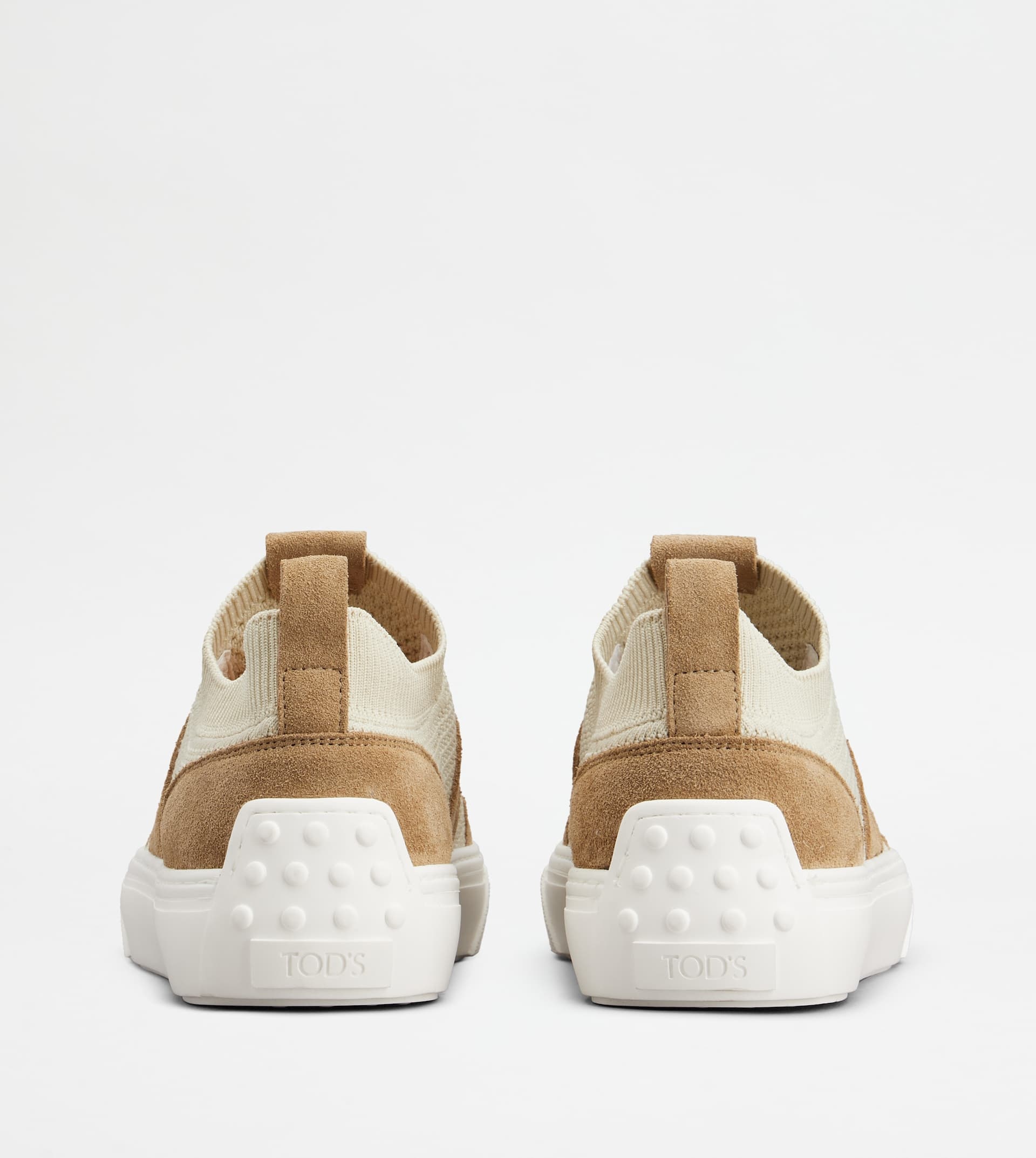 TOD'S SNEAKERS IN FABRIC AND SUEDE - BROWN - 2