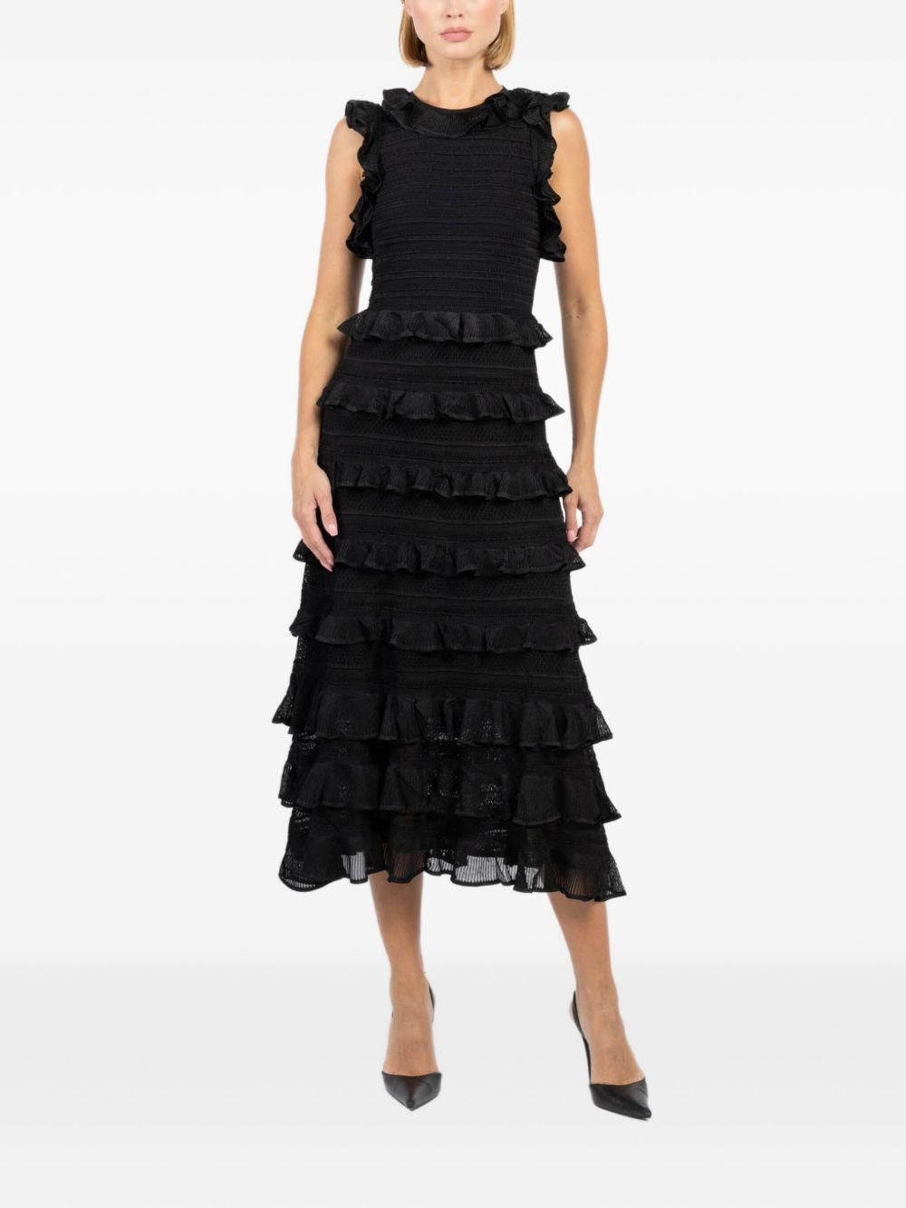 tiered ruffle midi dress - 2