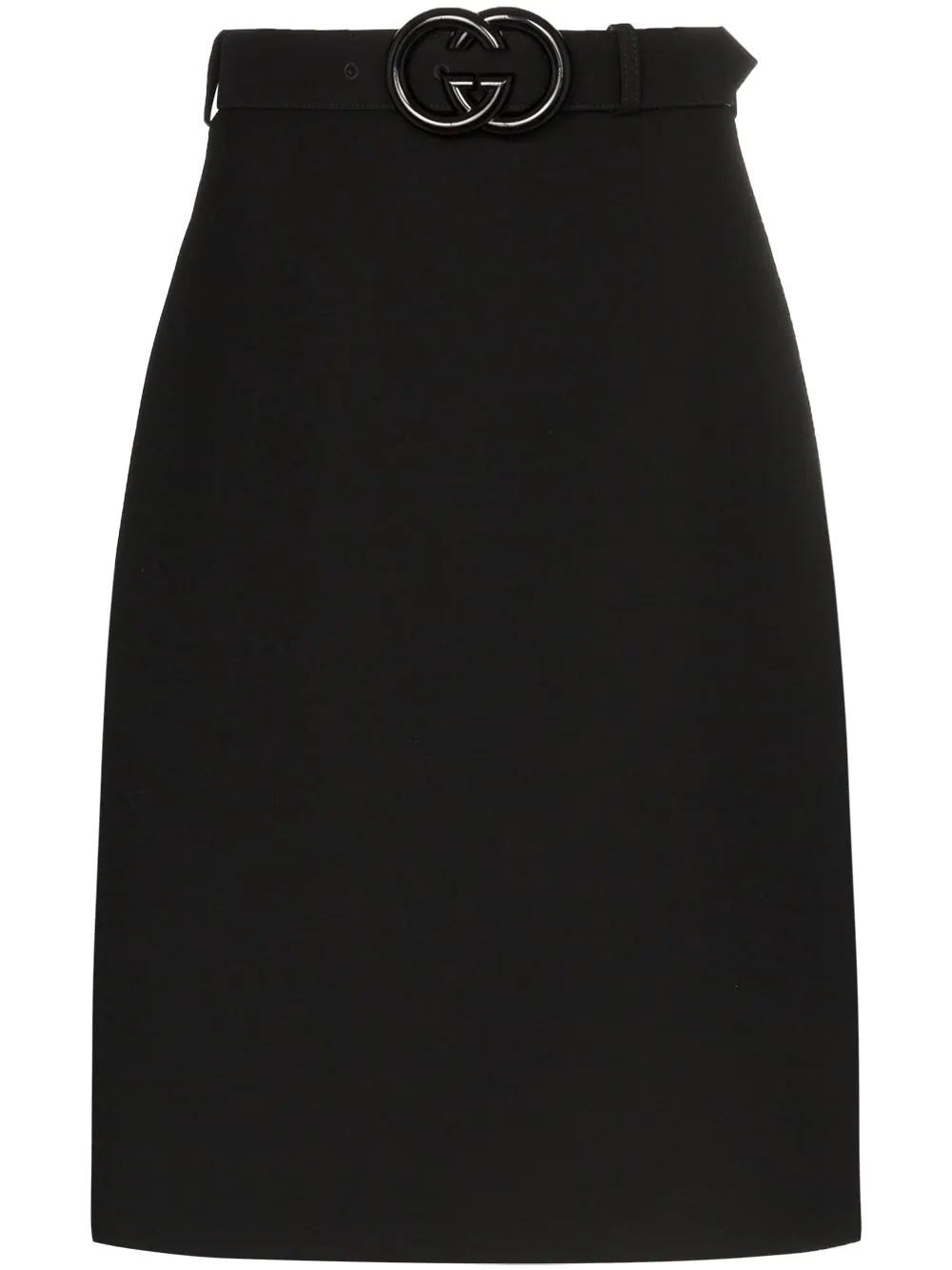 GG belted midi skirt - 1