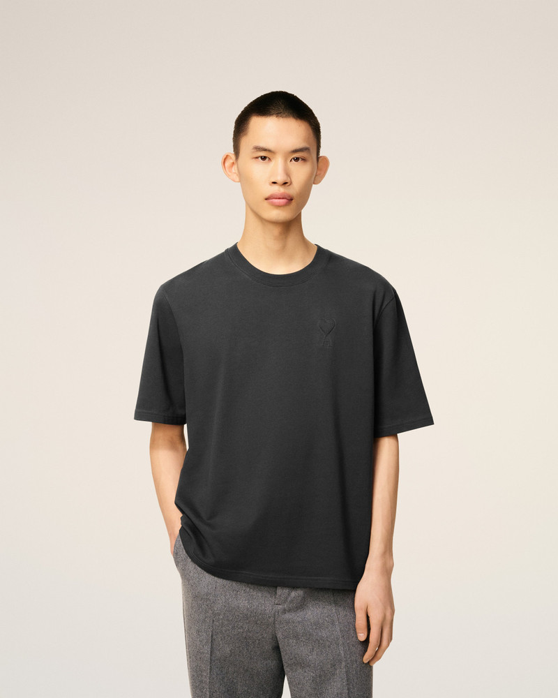BLACK COTTON AMI DE COEUR COSY FIT T-SHIRT 3
