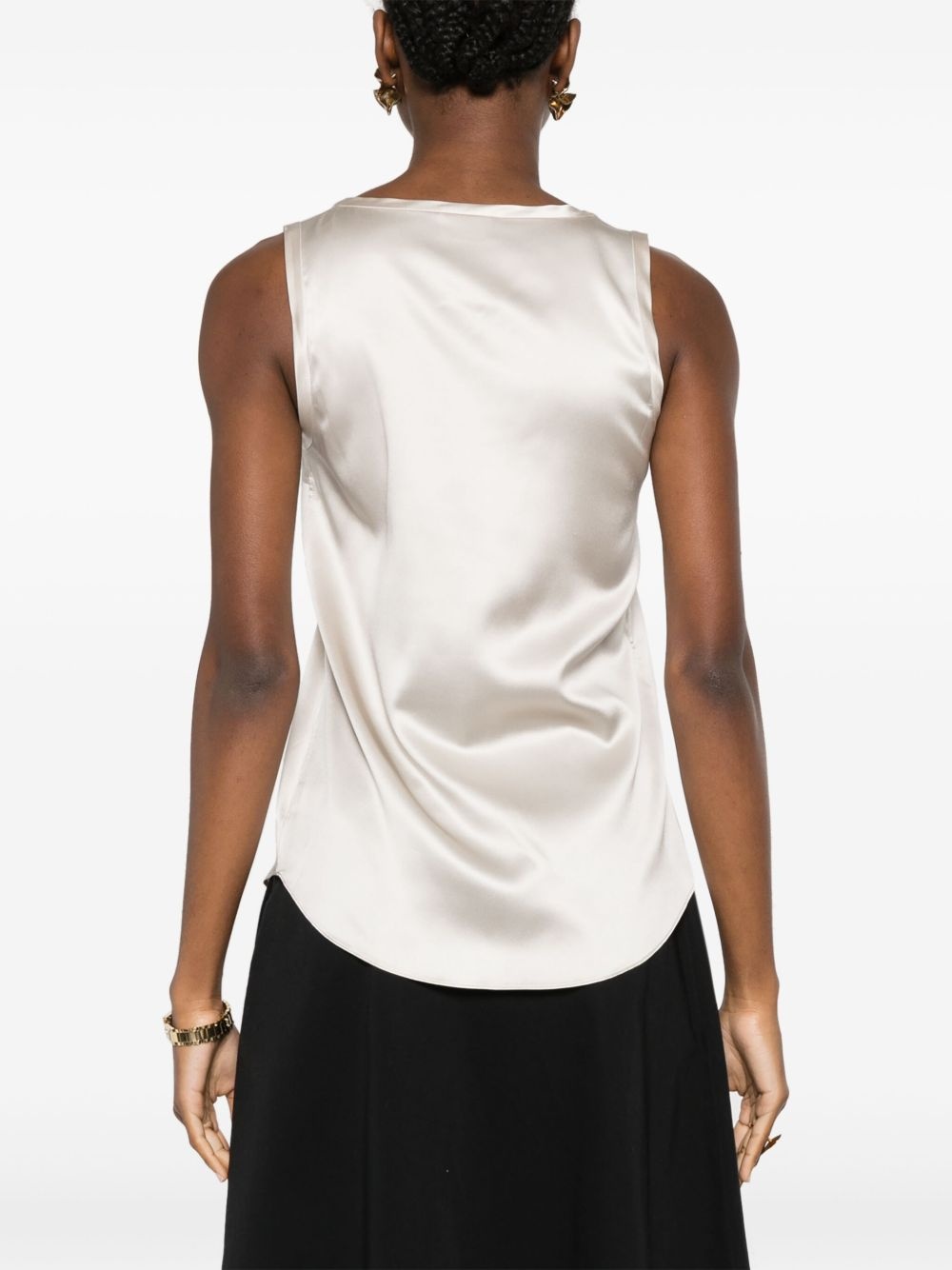 satin sleeveless top - 4